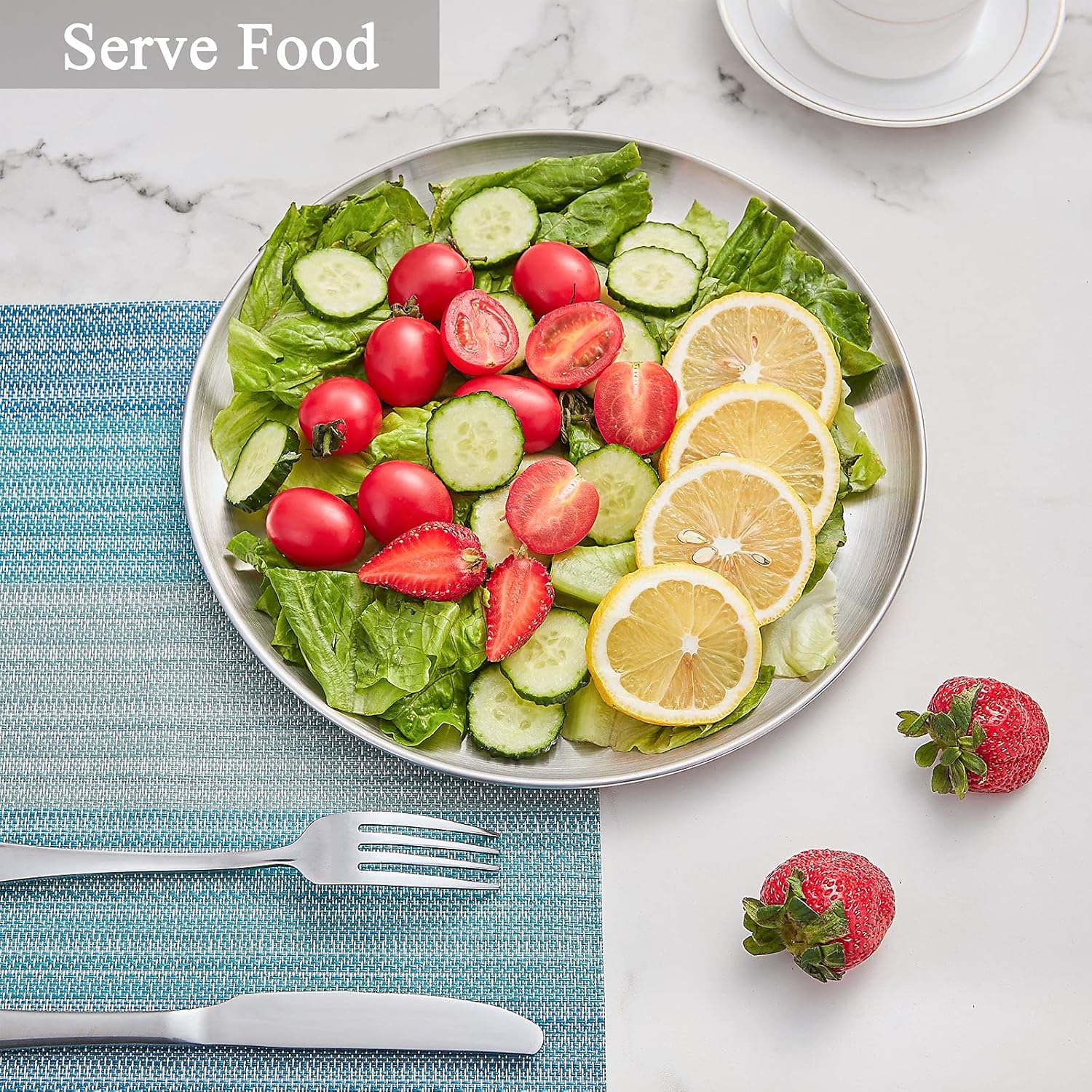 Stainless Steel Pizza Pan 8-Inch Set of 6, Pizza Baking Pan Pizza Tray round Pizza Baking Sheet Oven Tray, Non-Stick & Dishwasher Safe image number 4