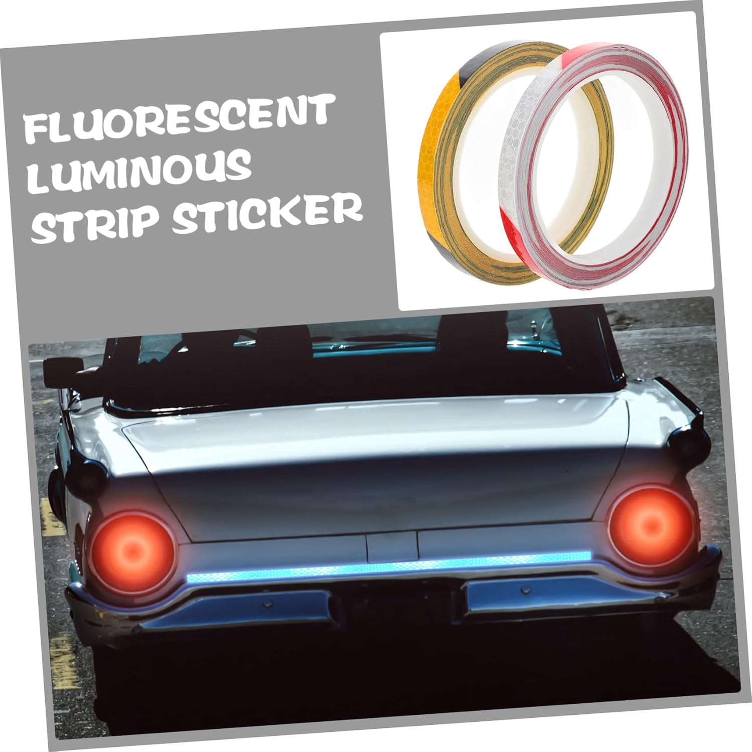 Toyvian 2 Rolls Motorcycle Reflective Tape Adhesive Warning Strips with High Visibility Glossy Finish for Bikes Electric Bikes Motorcycles Easy to Install Decorative Safety Stickers image number 5