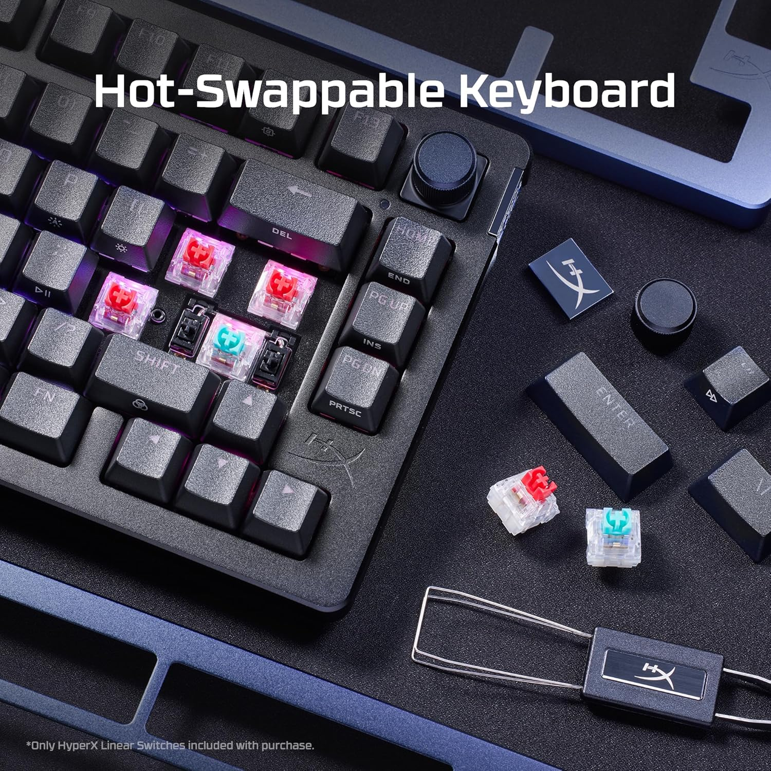 Hyperx Alloy Rise &ndash; Hot-Swappable Mechanical Gaming Keyboard, PC, Ambient Light Sensor, Gasket Mounted, Linear Switches image number 5