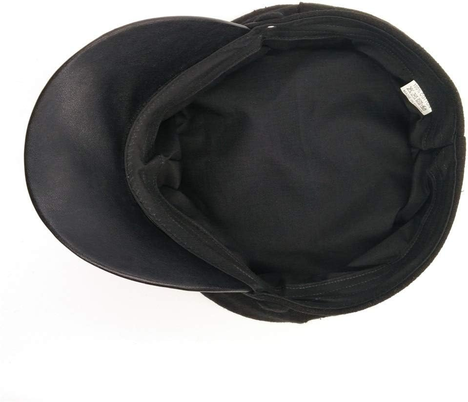 TRADERPLUS Womens Wool Blend Visor Beret Cap Newsboy Hat, Black
