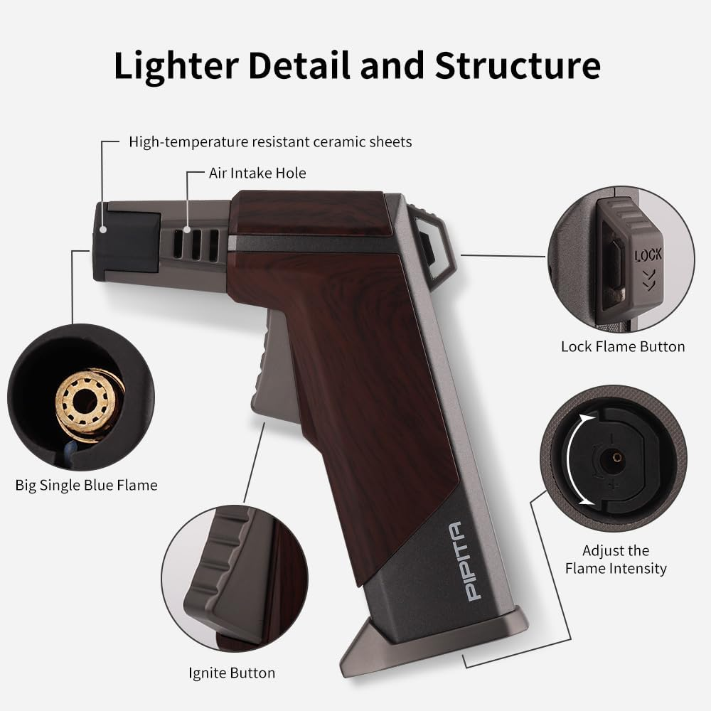 Kitchen Blow Torch for Cooking & Diy,Soldering Torch Lighter with Safety Lock and Adjustable Flame Refillable Butane Gas Lighter for Creme Brulee, Welding, Industrial (Butane Not Included) image number 1
