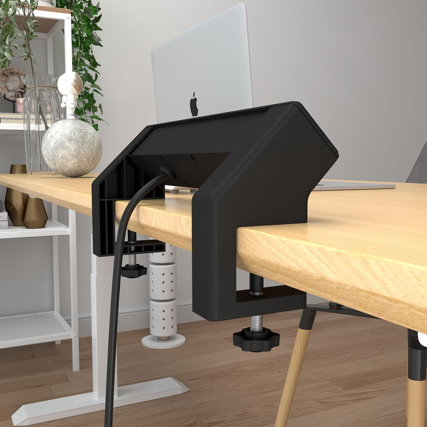 Desk Clamp Power Strip AU Plug, 4 AU Outlets, USB & Type-C Ports, Stable Dual-Clamp Desktop Edge Mount Computer Accessories for Desk Power Strip Clamp on Desk Shelf, Secure Desk Organizer, 1.8M Cable image number 3