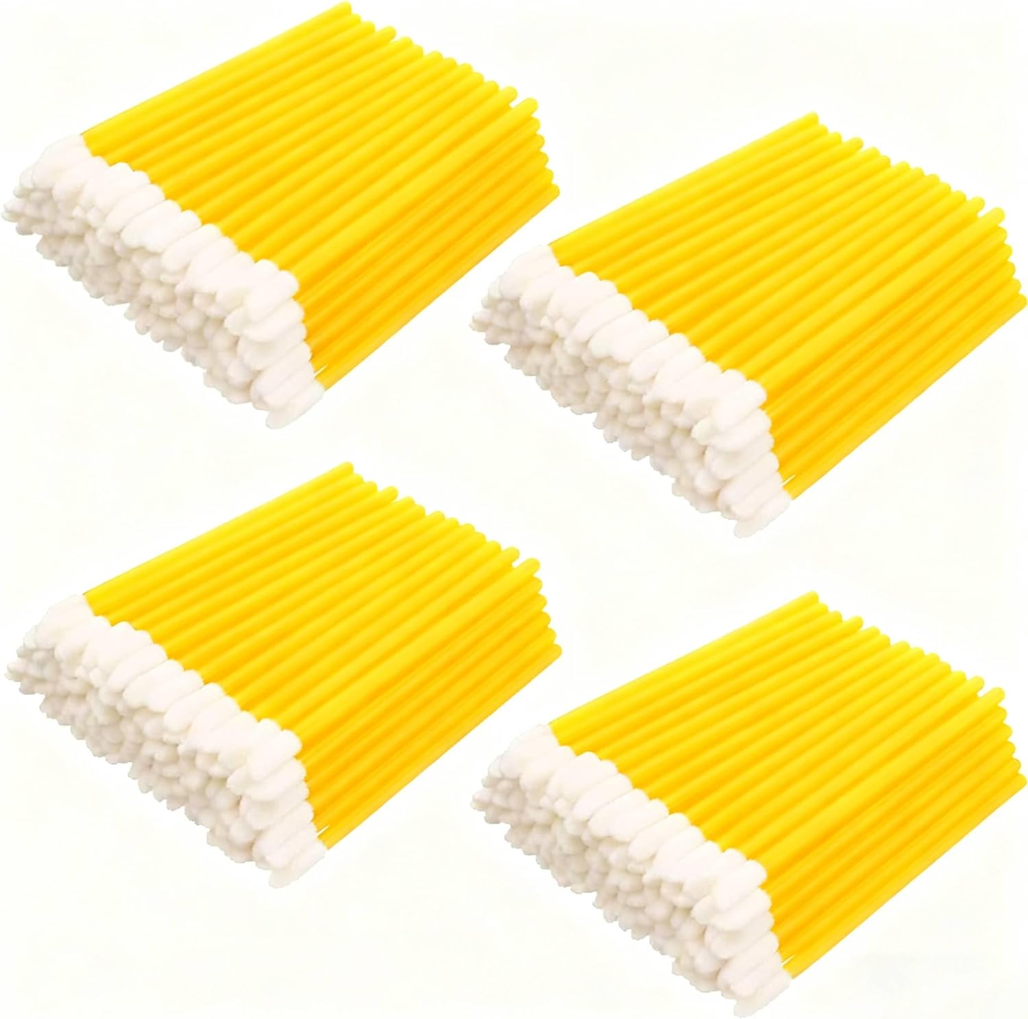 Pack of 400 Lip Brushes, Betterjonny Make-Up Lipstick Brush, Lip Gloss, Concealer Brush, Lipstick Stick Applicator, Lip Applicator Tool for Perfect Lip Makeup (Yellow) image number 1