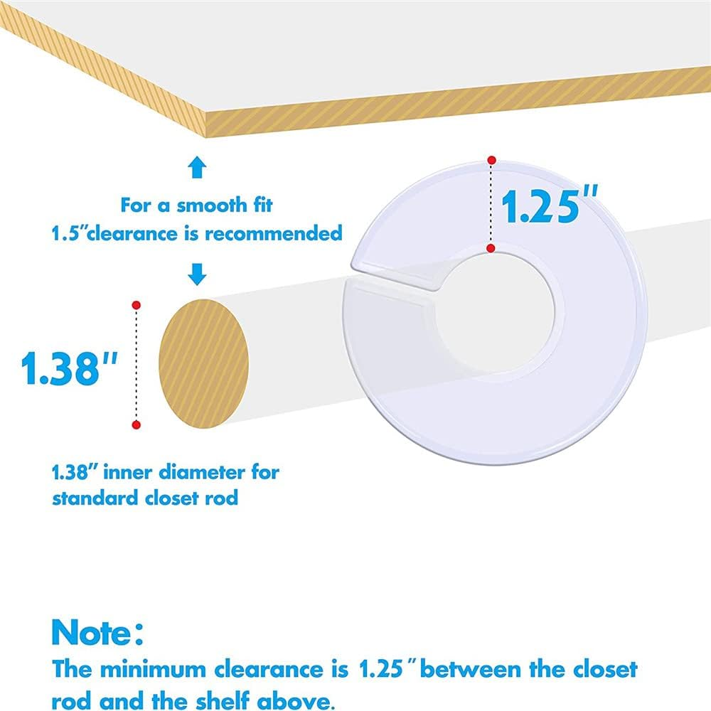 30 Pack round White Closet Dividers with 1 Bonus Marker Writable and Reusable for Sorting Clothing Size Outer 3.5Inch, Inner 1.38Inch in Diameter image number 6