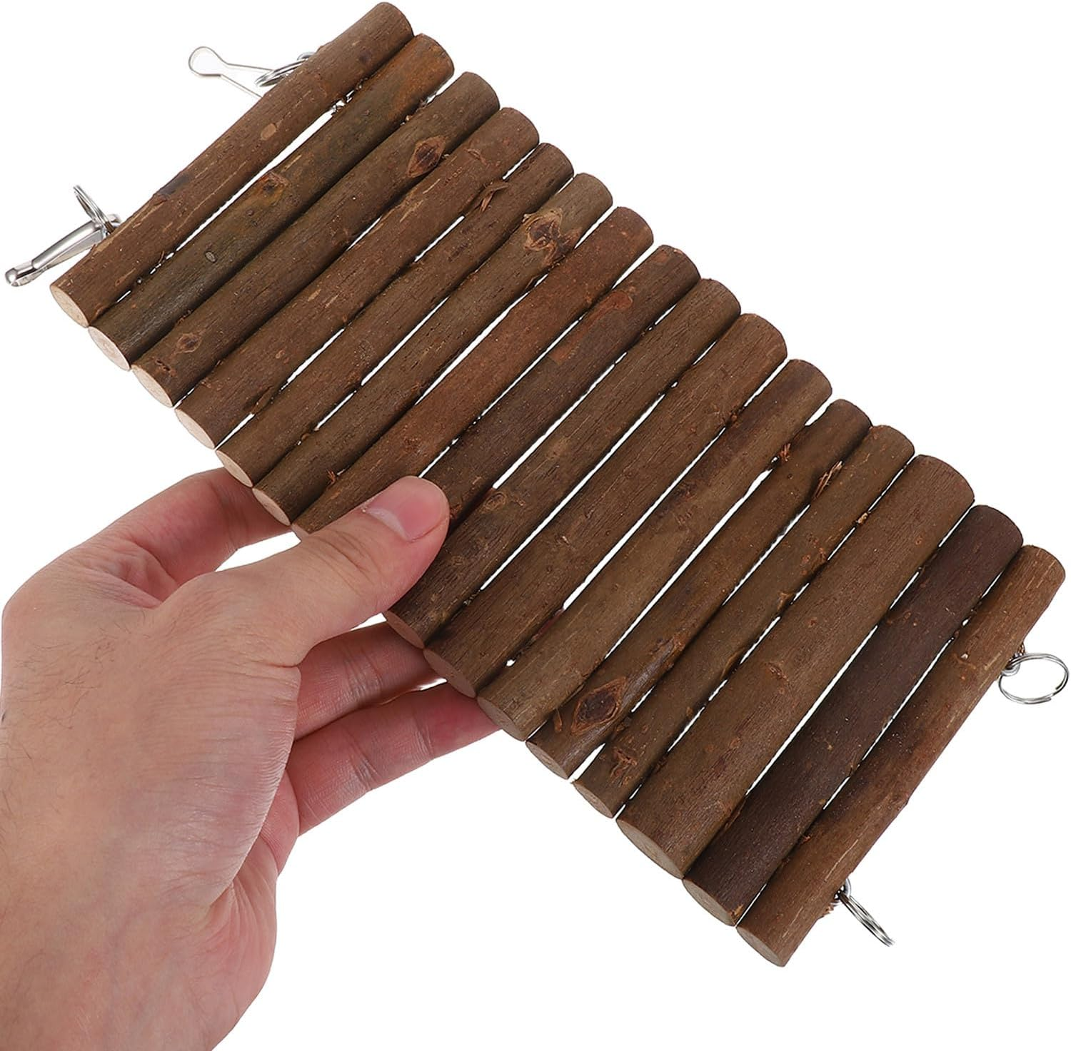 SWOOMEY Parrot Chewing Swing Toy, Wooden Bird Tunnel Hammock, Climbing Perch Platform, Bird Perch Stand Chewing Toy for Large Cage Budgie Macaw