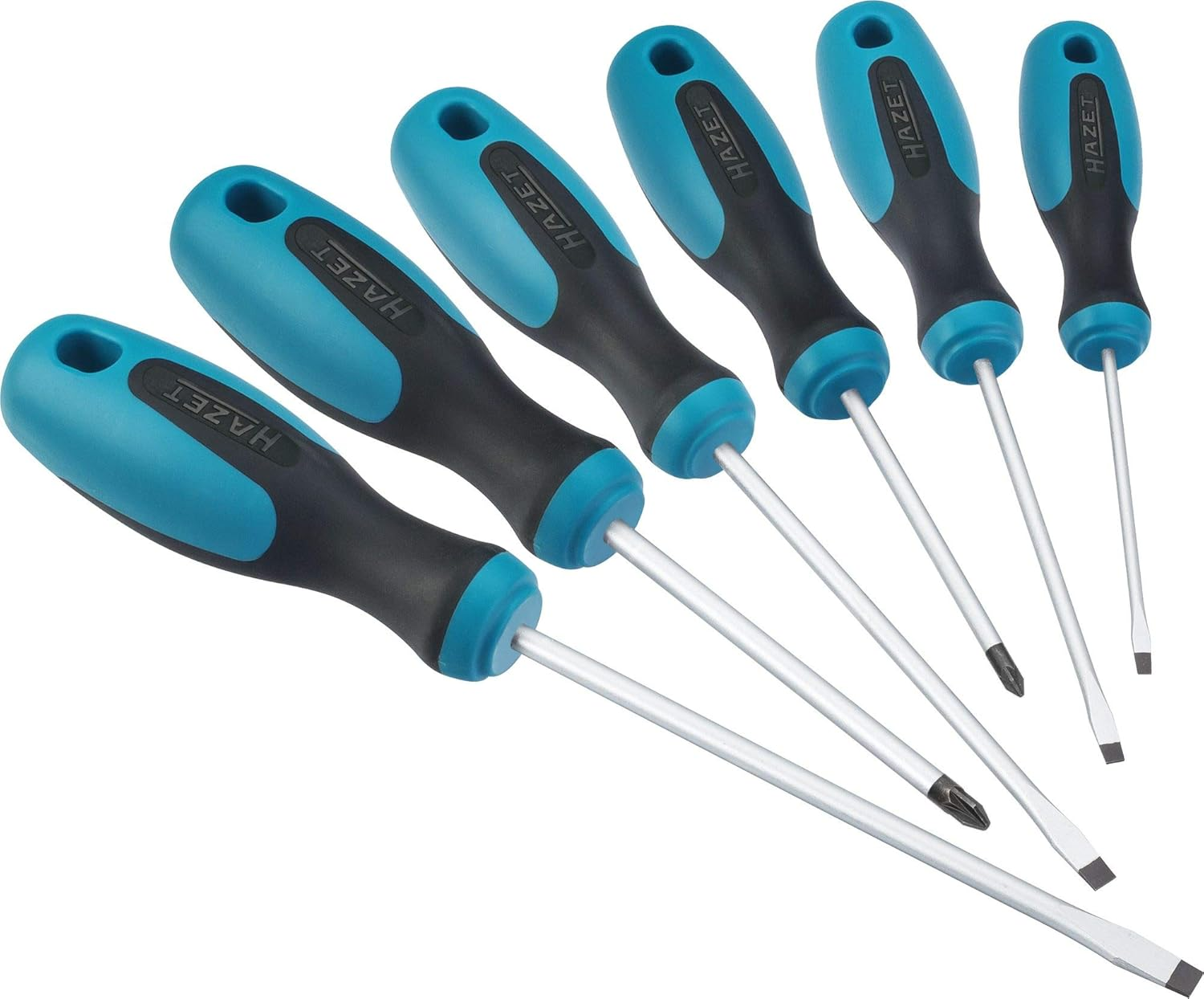 HAZET 810SPC/6 Slot Cross Recess Profile PH Screwdriver Set with Burnished Tip - Matt Chrome-Plated image number 2