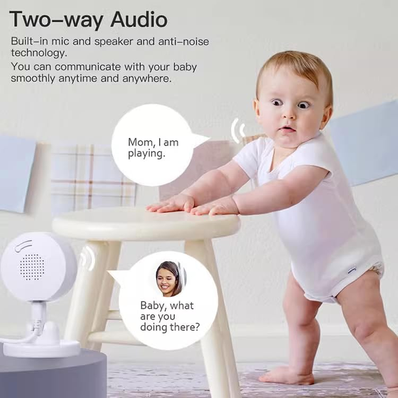 Home.X Smart Wifi Baby Monitor with Cry Detection, Temperature & Humidity Sensor, 2MP/3MP HD Camera, Night Vision, Two-Way Audio, and Remote App Control image number 3
