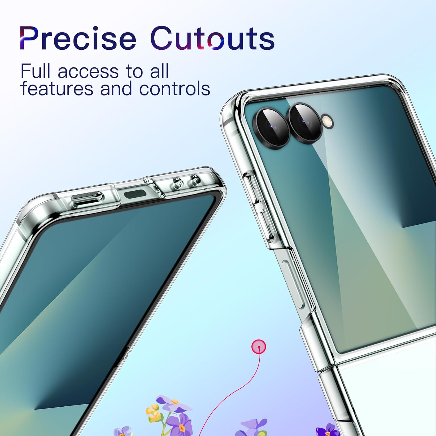 Jetech Case for Samsung Galaxy Z Flip 7 2025, Crystal Transparent Hard PC Shell, Anti-Scratch Shockproof Slim Protective Phone Cover (Clear) - Clear image number 3