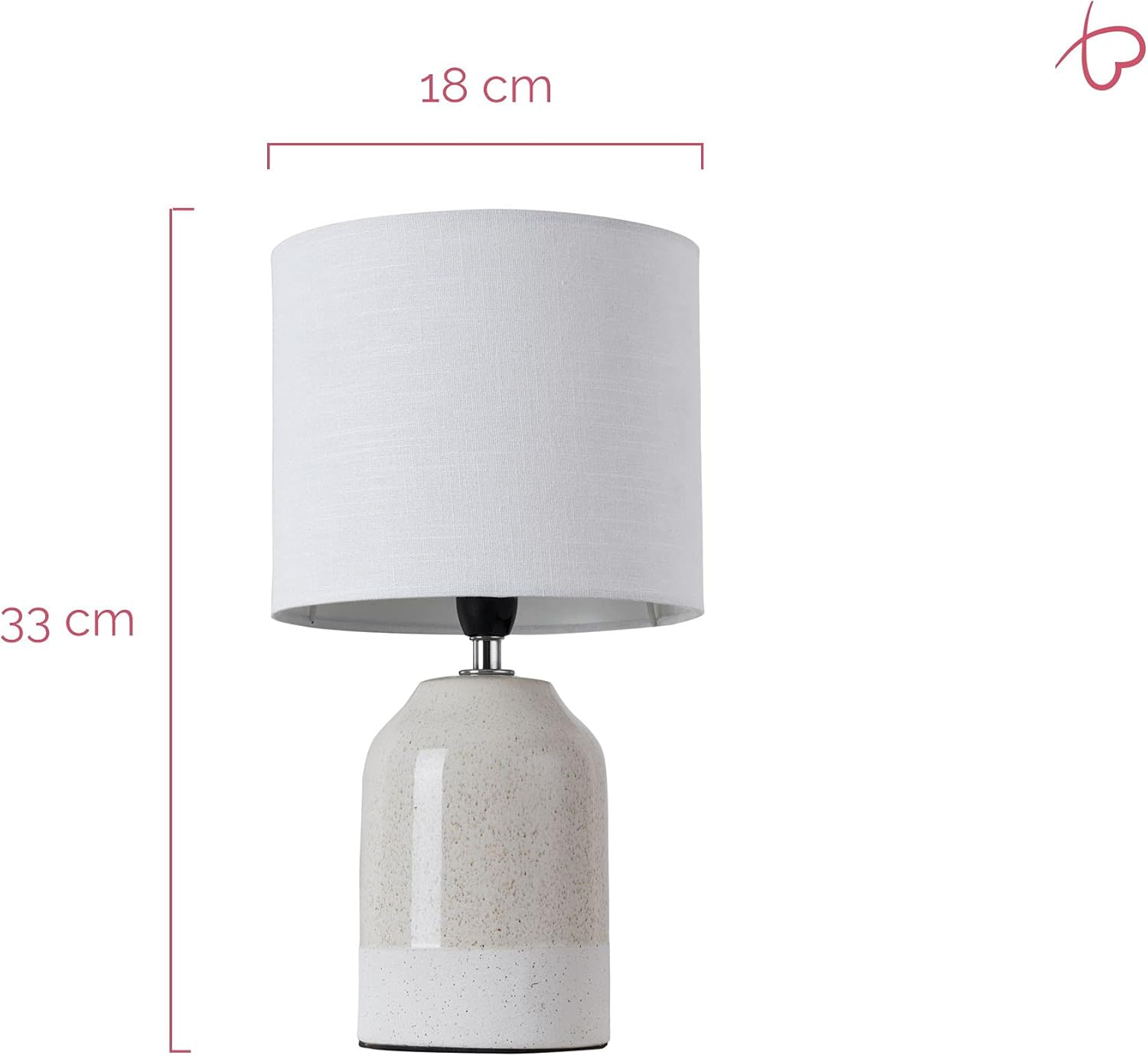 Pauleen 48022 Sandy Glow Max. 20W for E14 Bedside Table Luminaire Beige White 230V Ceramic/Fabric without Lamp image number 5