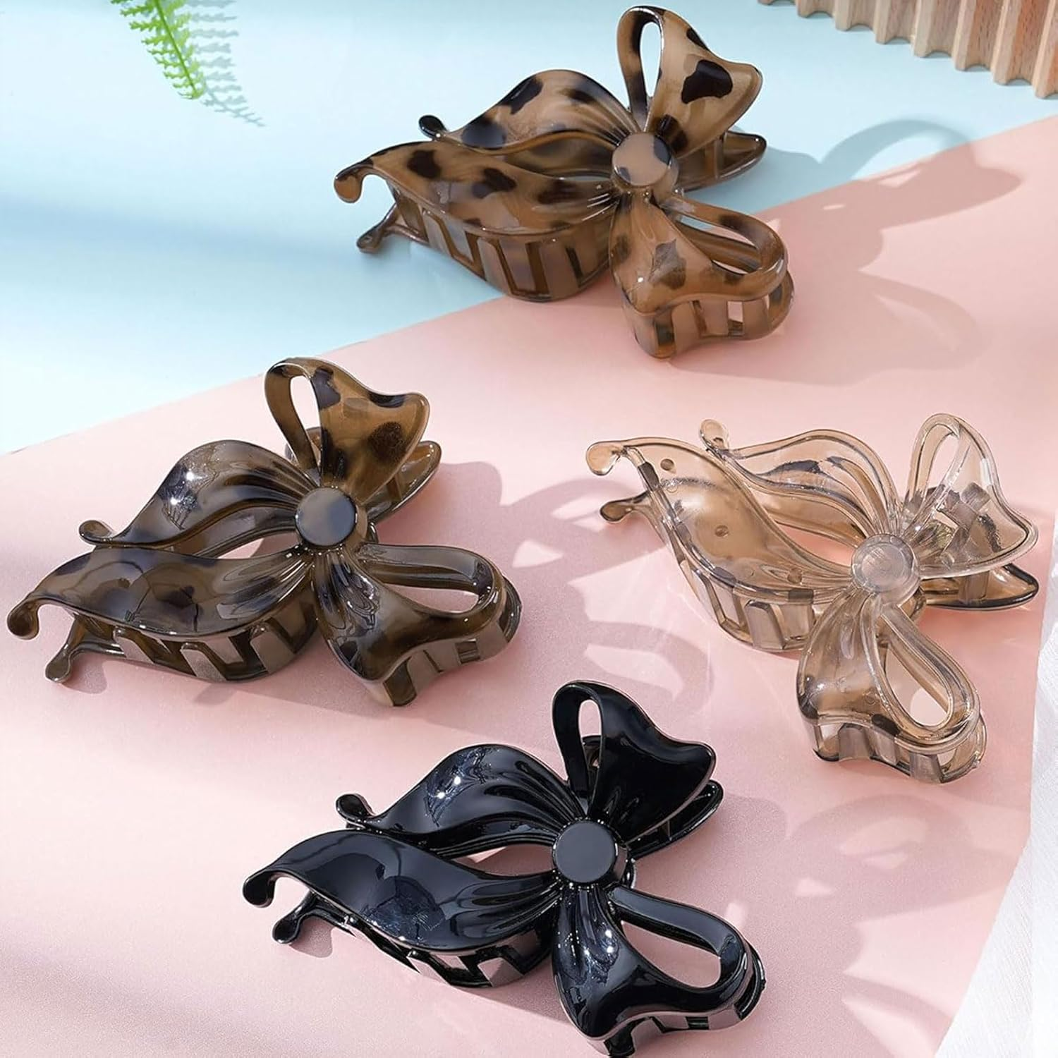 Muorruo 4-Pack Cute Bow Hair Clips for Women, Non-Slip, Large, Matte Hair Clips with Strong Grip for Thin and Thick Hair, Stylish Hair Styling Accessories image number 3