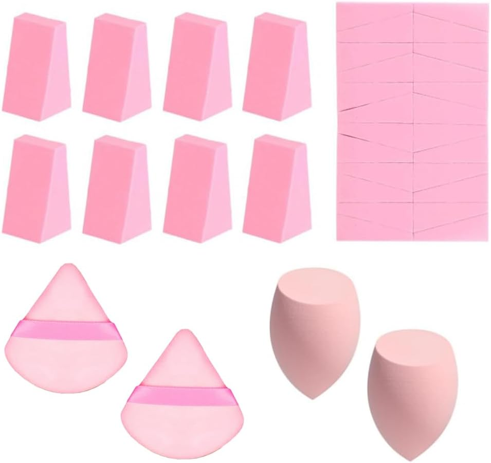 Makeup Blenders Sponges and Triangle Powder Puff Set - Wedge Shaped Blender, Beauty Makeup Tool, Reusable for Loose Powder and Cosmetic Foundation image number 2