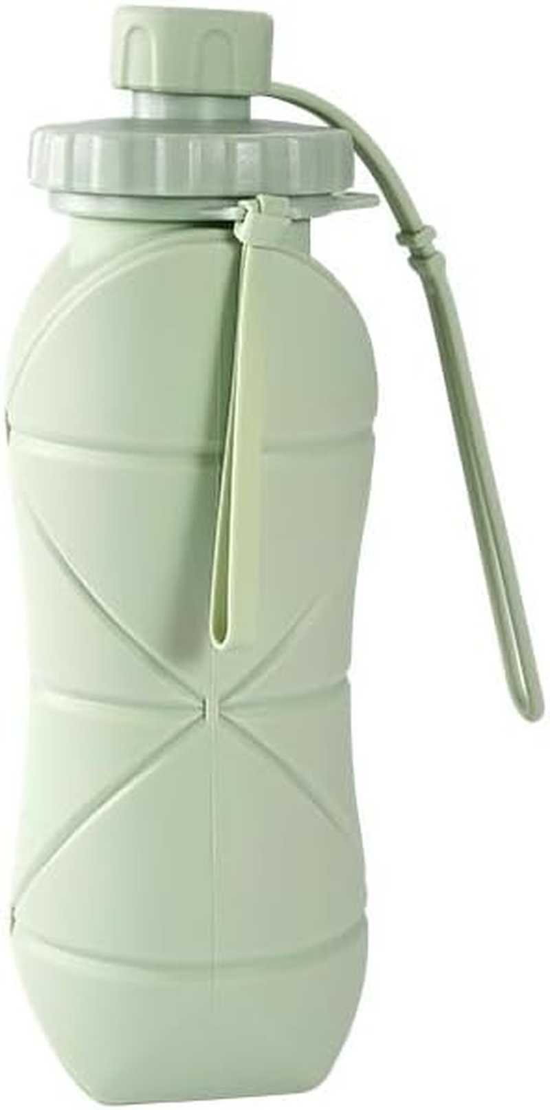 We Make Hope Collapsible Water Bottle for Travel Essentials, 21Oz Silicone Foldable Sports Drink Bottle BPA Free for Outdoor Fitness Cycling Hiking Sports Camping Gym - Green