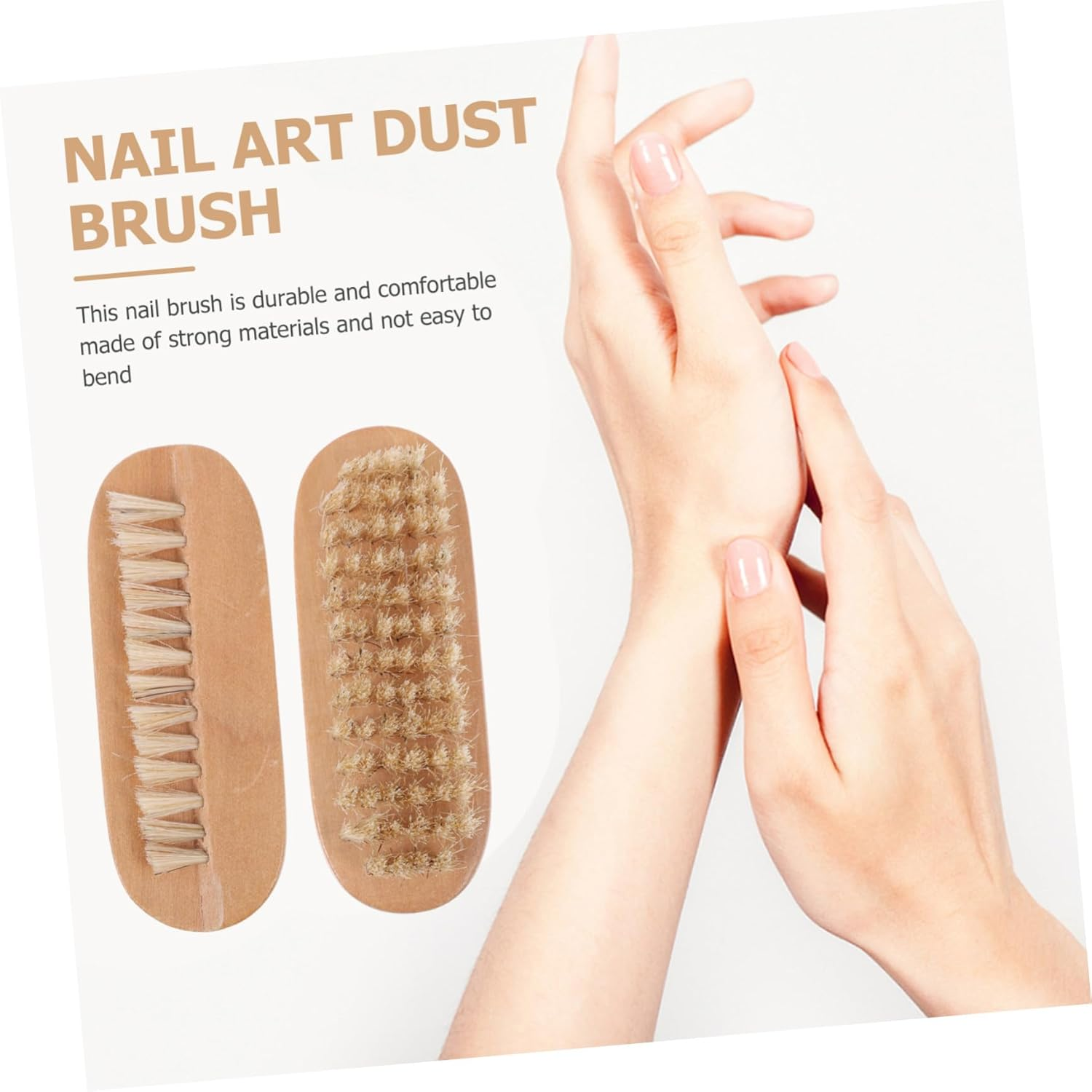 Wooden Bristle Nail Brush Fingernail Brush for Manicure Nail Dust Cleaning Suitable for Home and Salon Use image number 6