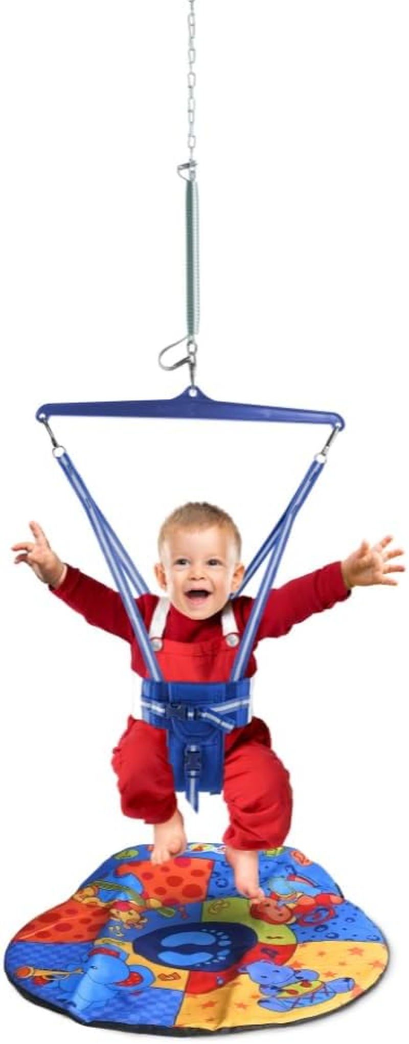 Jolly Jumper Elite Version, Original Baby Exercise Jumper with Musical Mat and Doorway Clamp, for Ages 3+ Months and up to 12 Kg