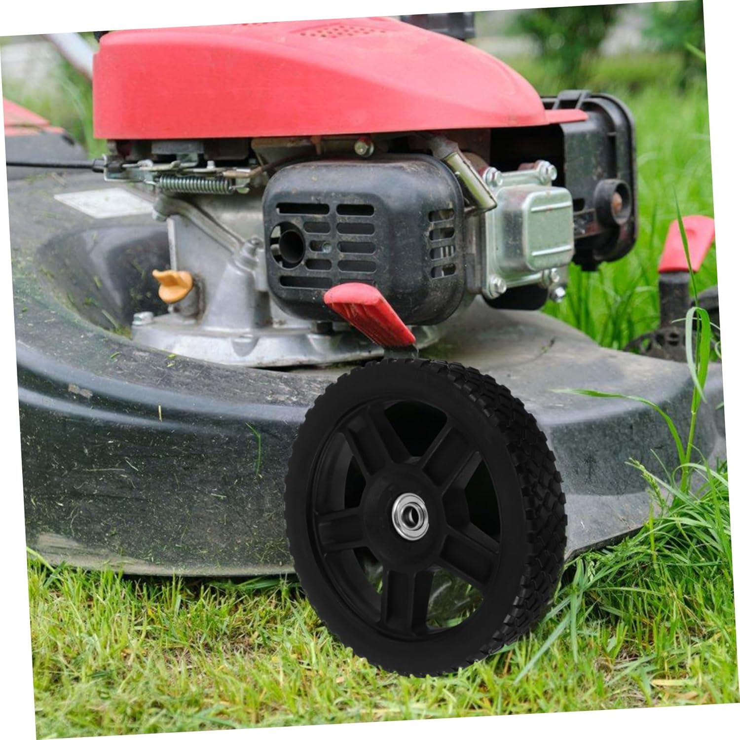 SUPVOX Lawn Mower Wheels: 8 Inch Lawn Mower Replacement Wheels for Garden Landscaping - Rubber and Plastic Casters for Outdoor Equipment