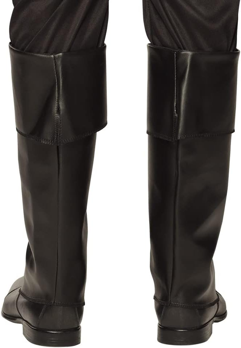 Boland 81996 Black Boot Covers Faux Leather Pirate Musketeer Bandit Robber Carnival Halloween Theme Party Fancy Dress Theatre image number 1