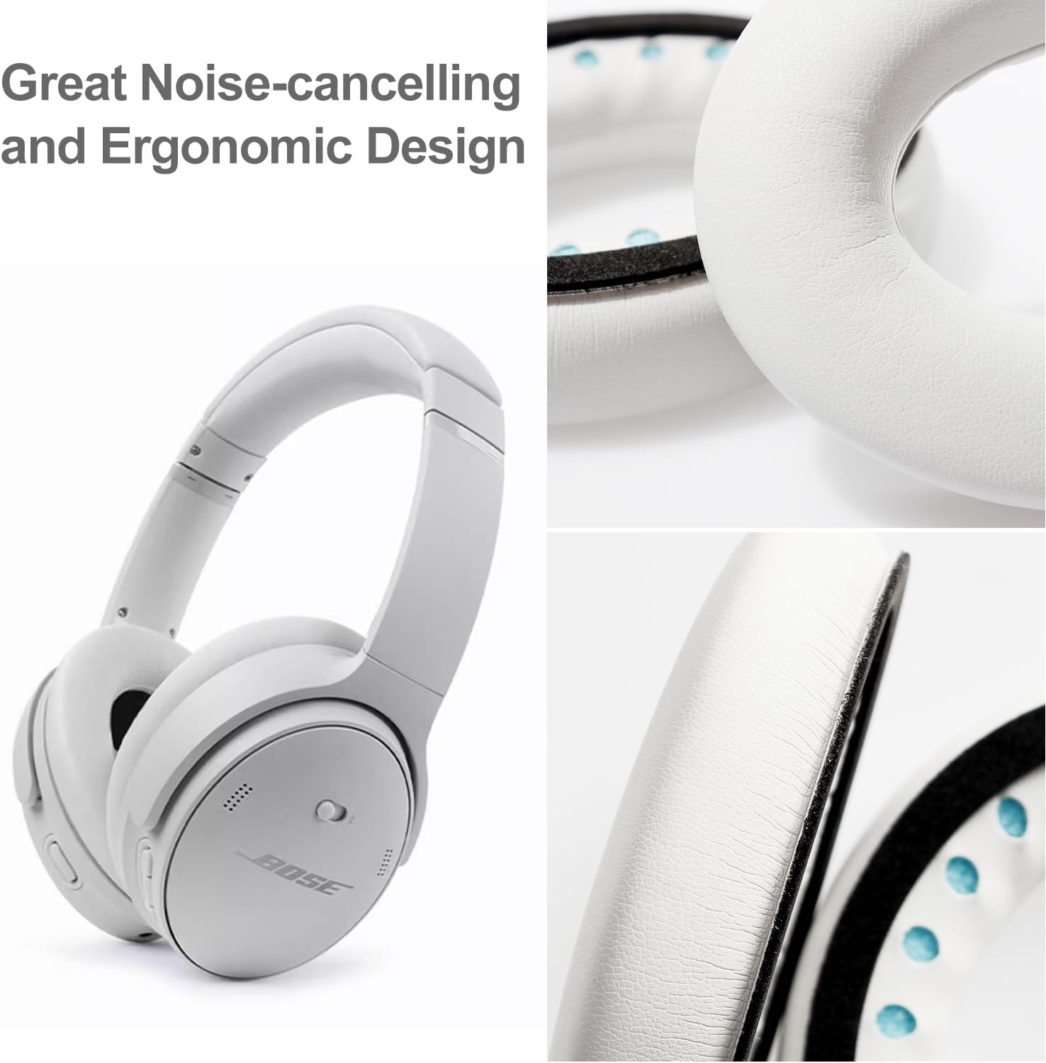 T Tersely Replacement Earpads Cushions for Bose Quietcomfort 45(QC 45)/Quietcomfort SE(QC SE) Wireless Over-Ear Headphones, Ear Pads Cushions with Softer Protein Leather image number 4