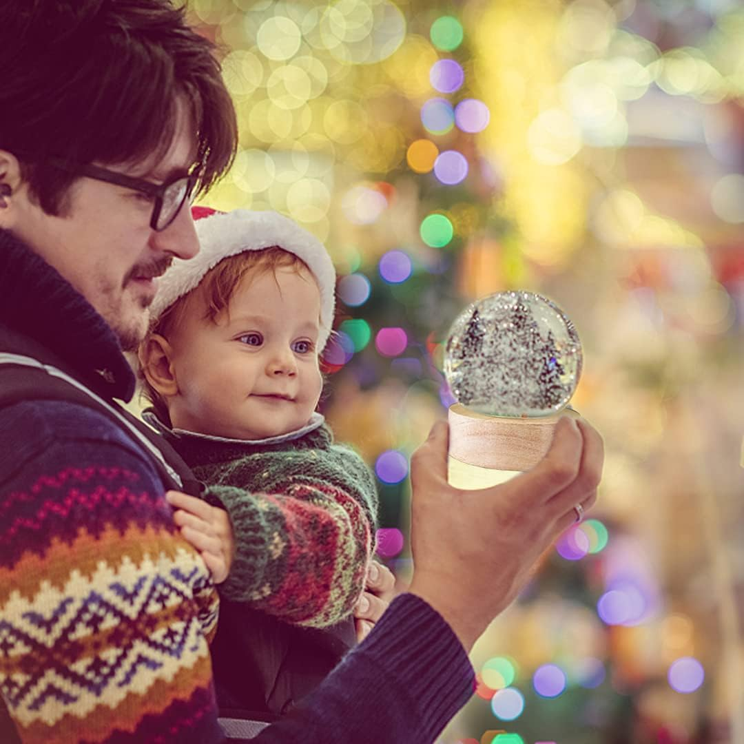 KHTAA 4PCS Large Sphere Light Resin Molds LED Silicone Molds for Resin with Wooden Lighted Base round Crystal Lamp Silicone Molds for Resin Art,Home Decor image number 4