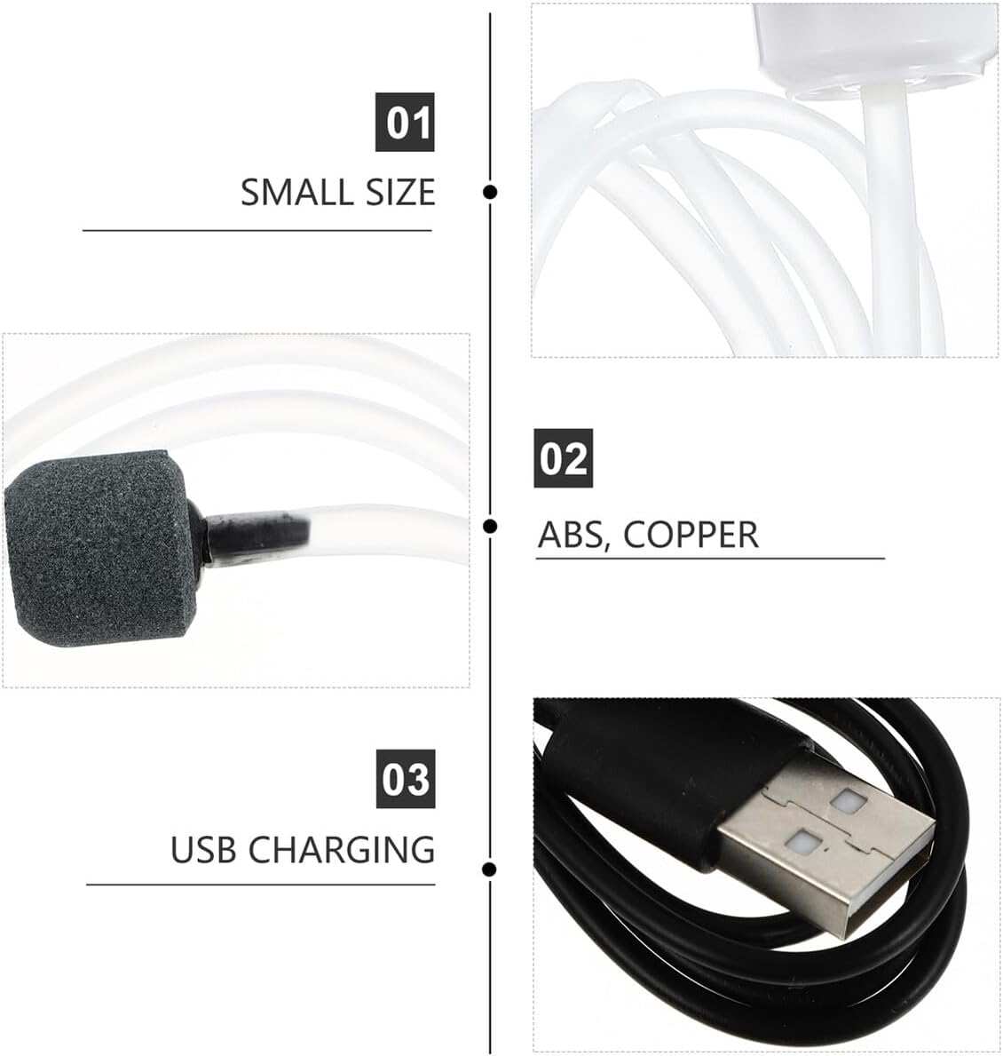 Bestonzon USB Rechargeable Fish Tank Oxygen Pump Portable Aquarium Aeration Low Power Consumption Energy Saving for Home and Fishing Use image number 4