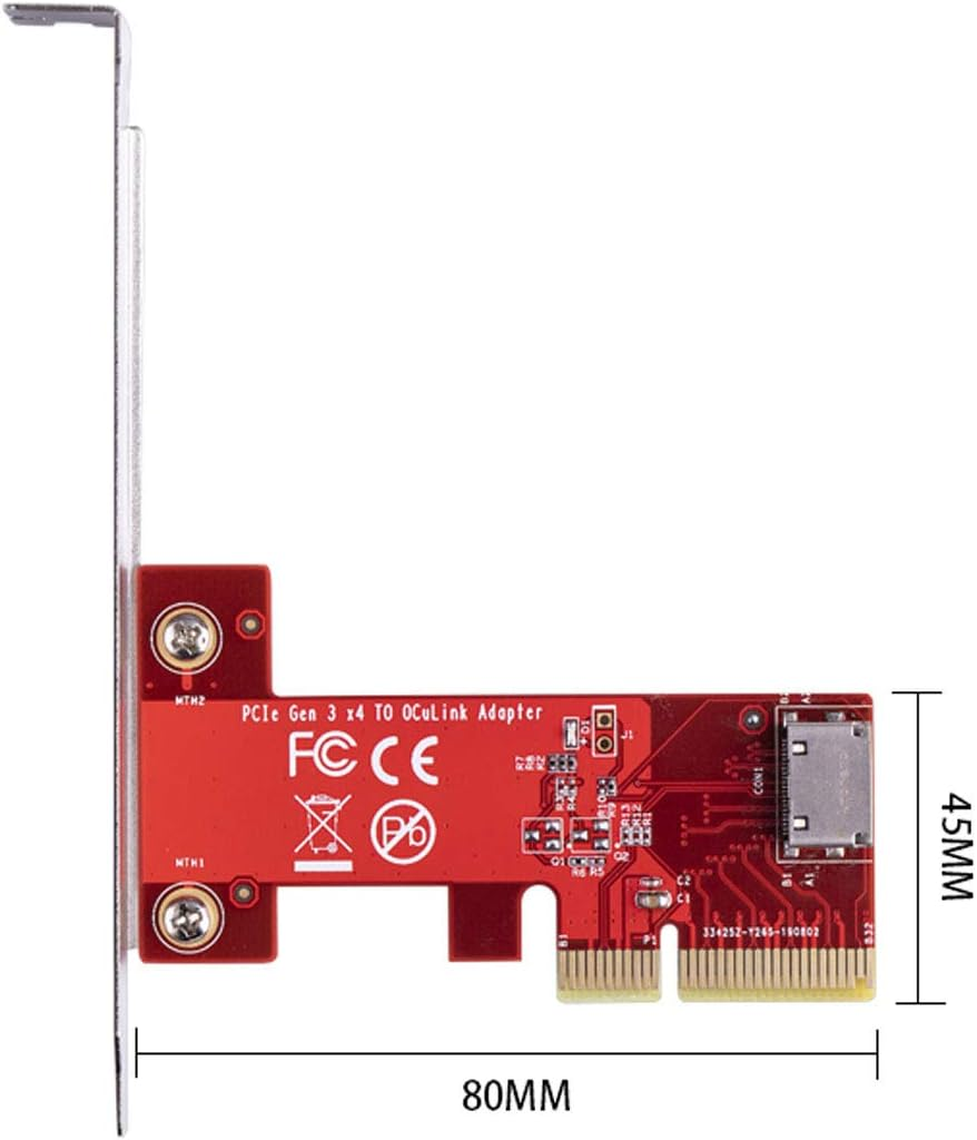Xiwai PCI-E 3.0 X4 to Oculink SFF-8612 SFF-8611 Host Adapter for Pcie SSD with Low Profile Bracket
