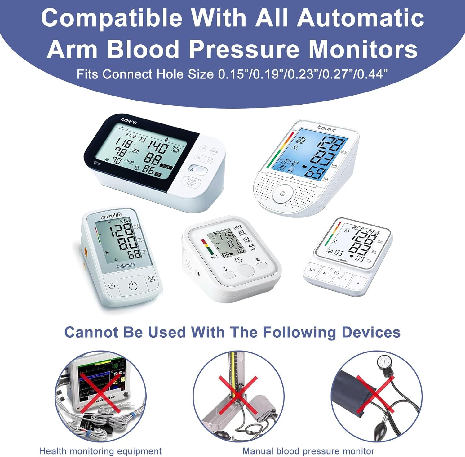 Blood Pressure Cuff Compatible with Omron (22-52CM), Extra Large BP Replacement Cuff for Big Arms - Includes Multiple Connectors image number 4