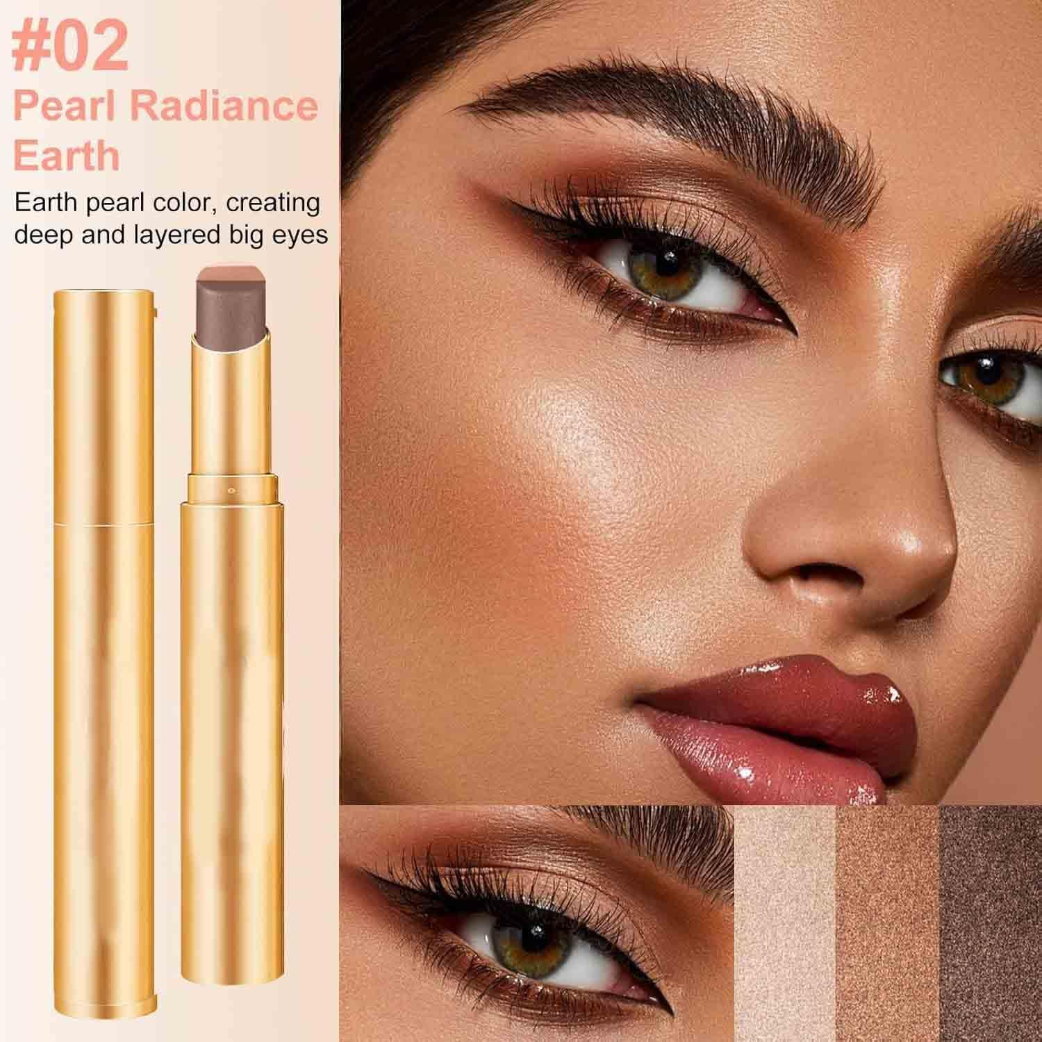 3-Color Gradient Eyeshadow Stick Set,Waterproof Long-Lasting Cream & Glitter Eyeshadow Sticks,For Day and Night,Portable Glitter Shadow,For Women (All, SIZE) - 2 image number 2