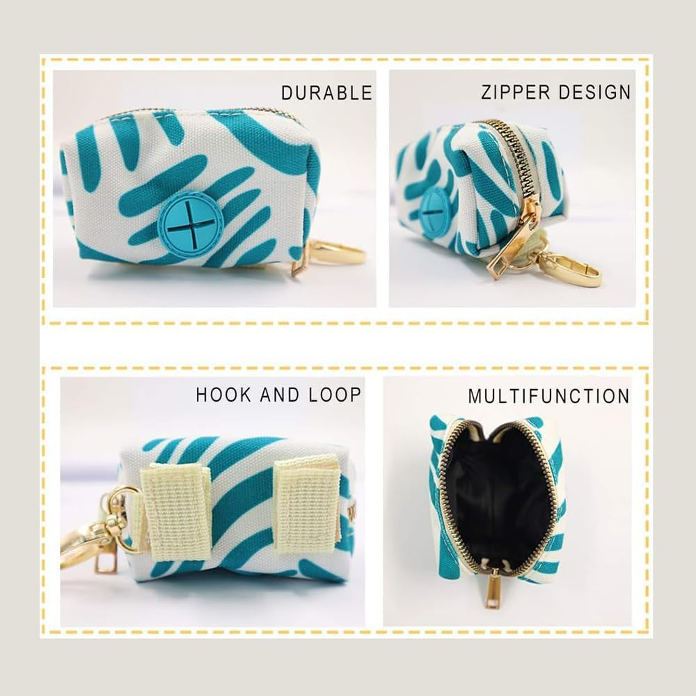 1 X Dispenser for Dog Waste Bags, Dispenser, 1 Roll of Dog Waste Bags, Dog Poop Waste Bag Dispenser with Zip with Carabiner Hook, Waste Bag Dispenser for Dogs, Outdoor Walks, Accessories image number 3