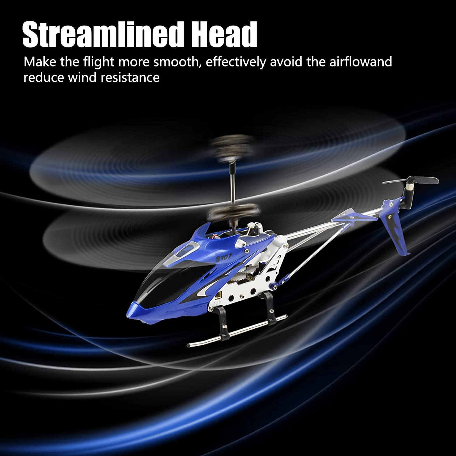 Cheerwing S107/S107G Phantom 3CH 3.5 Channel Mini RC Helicopter with Gyro Blue - Blue image number 6