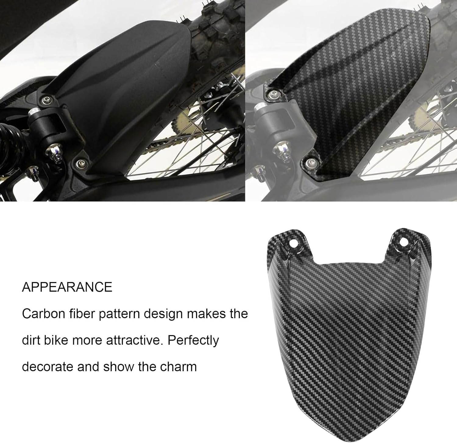 Motorcycle Rear Fenders, Carbon Fiber Pattern Mudguard Protector Compatible with Talaria Sting X3 MX3 MX4