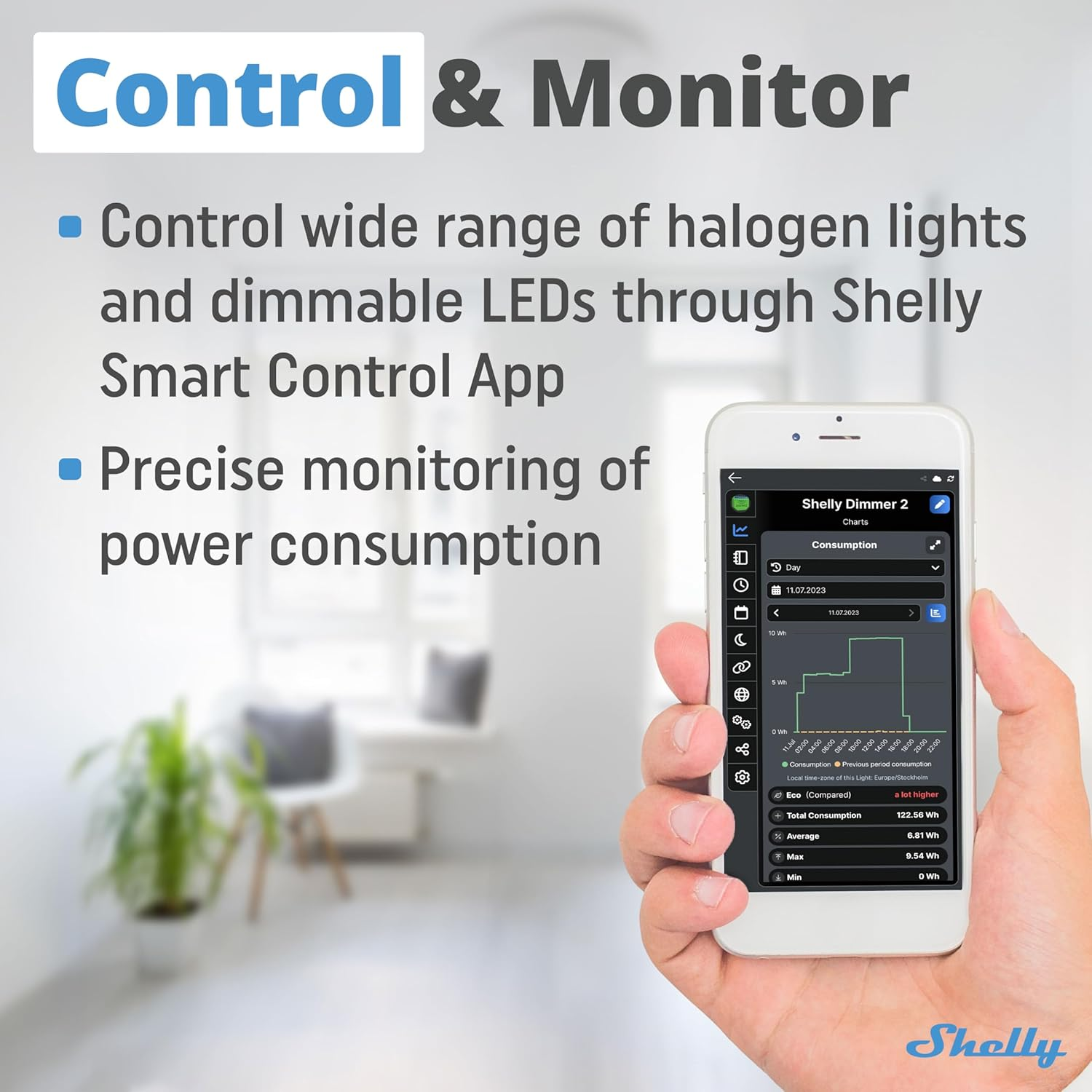 Shelly Dimmer 2, Intelligent Wifi Dimmer, No Neutral Conductor Required, Home Automation, Compatible with Alexa & Google Home, Ios Android App, No Hub Required, Dimmable Lights (Pack of 4) image number 2