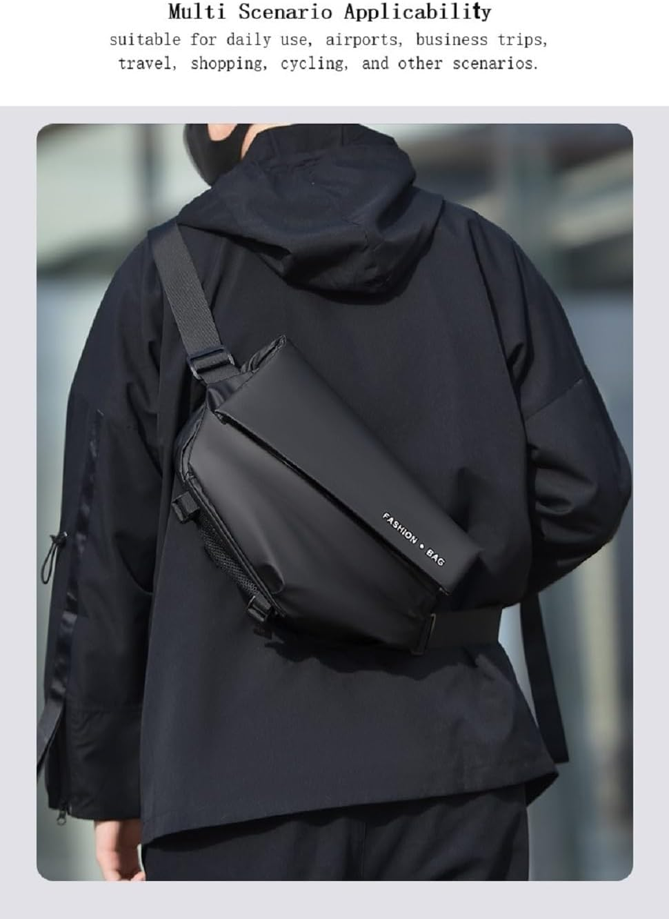 Trendy Montage Crossbody Bags for Wen Women, Upgrade Buckle Hiking Daypack, Waterproof Sling Chest Bag Backpack image number 2