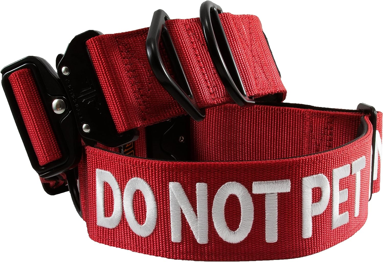 Tacticollar - DO NOT PET, 2 Inch Nylon Collar for Small, Medium and Large Dogs, Neoprene Padded Inside, Communicate Your Dogs Needs to Prevent Accidents (Black Medium)