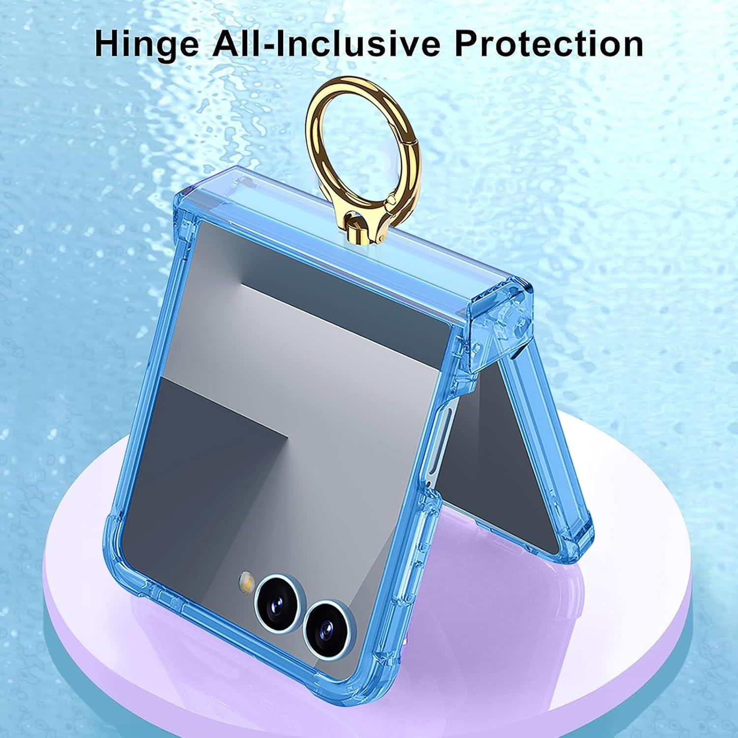 RUNGOS Magnetic Clear for Samsung Z Flip 7 Case Magsafe with Ring Stand [Hinge Protection] [360&deg; Rotatable Ring Holder] [Mil-Grade 4-Corner Airbag Reinforcement] Cover for Samsung Galaxy Z Flip 7 Case image number 3