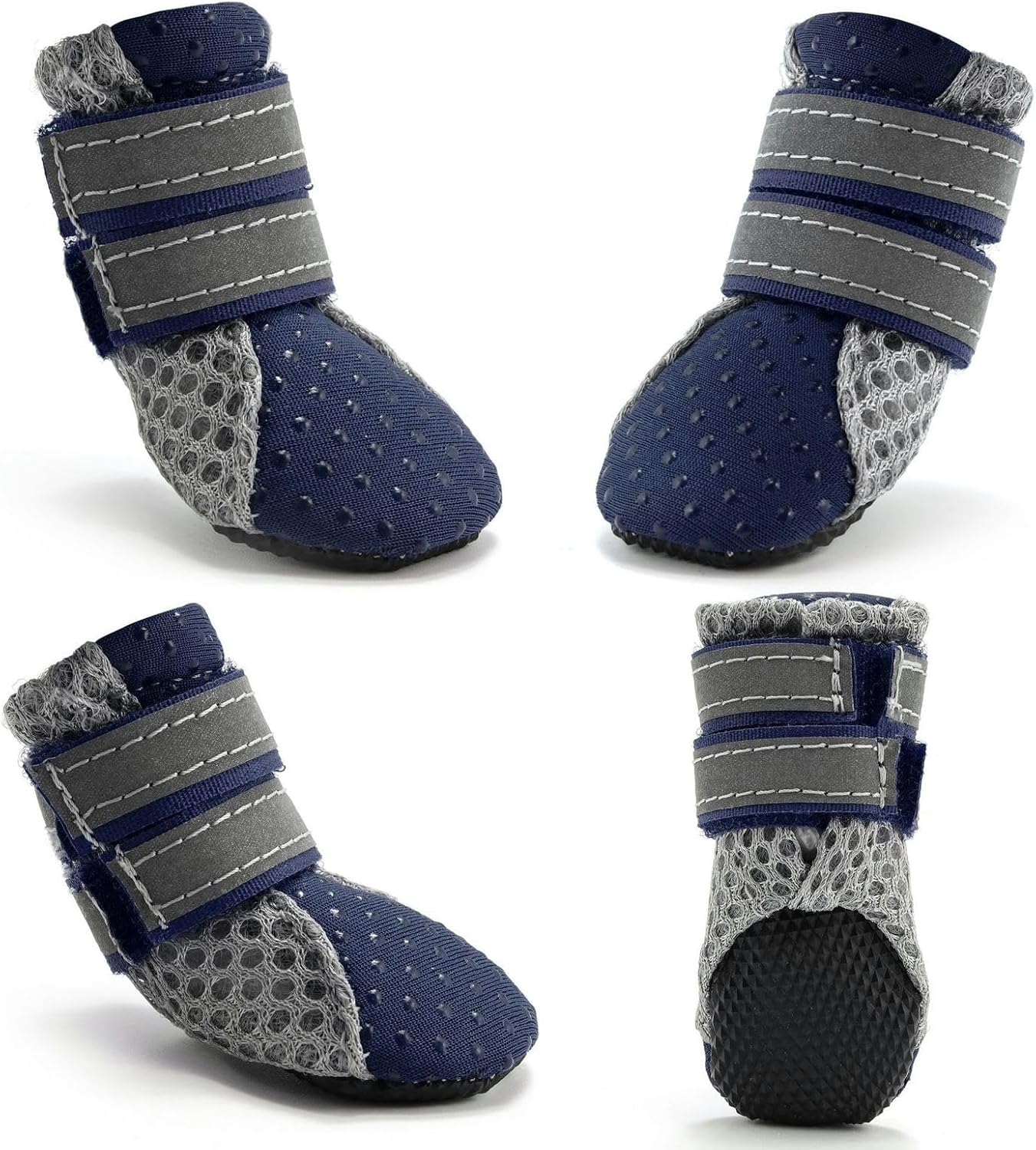 IUOUTG Summer Dog Shoes Mesh Dog Boots for Small Dogs Puppy Sandals Adjustable Dog Hiking Boots with Reflective Straps Cat Booties for Outdoor Pets Supplies image number 3