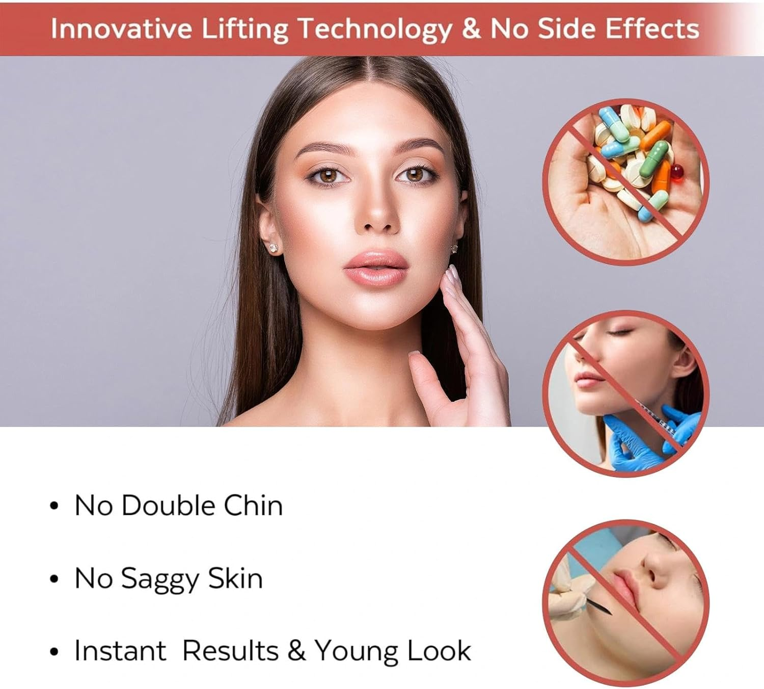 V Line Lifting Mask, V Shaped Face Mask, V Shaped Contouring Face Mask, Reusable Chin Strap for Sleeping, Face Toning Belts, Double Chin and Sagging Shape and Tighten Face, Jaw Exerciser (Pink) image number 1