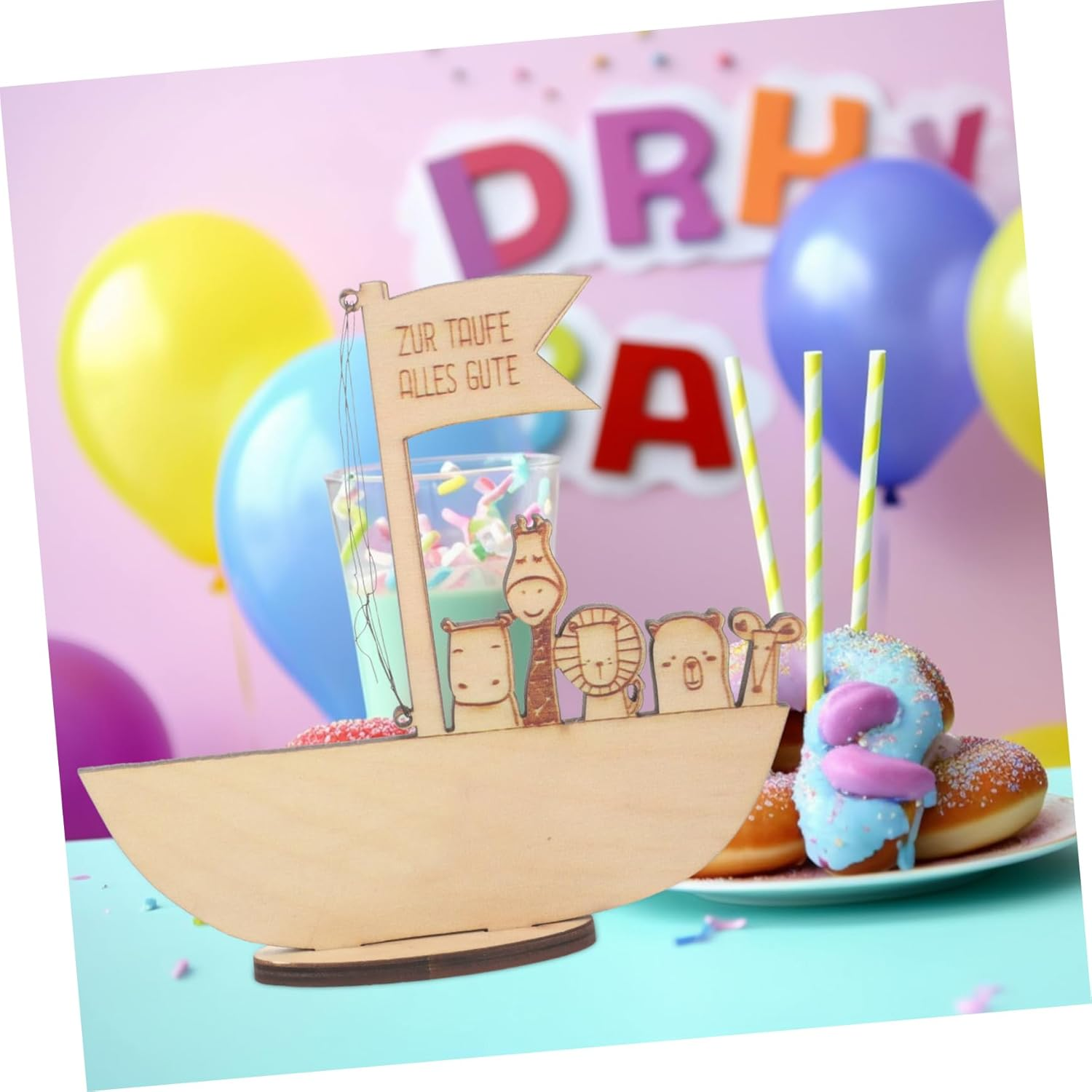 Custom Baptism Money Clip Ark Design Wood Baptism Favors for Boys Girls image number 2