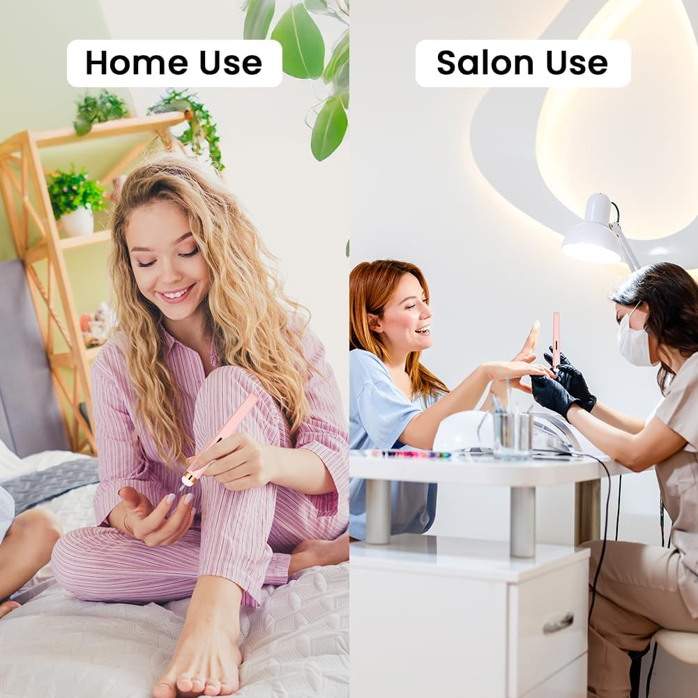 BUTBU Electric Nail Files, 6 in 1 Professional Electric-Nail Drill Machine, Adjustable Speed 20000 RPM Manicure Pedicure Set with 5 Drill Bits, for Nails Gel Polish, Hard Skin Removal image number 2