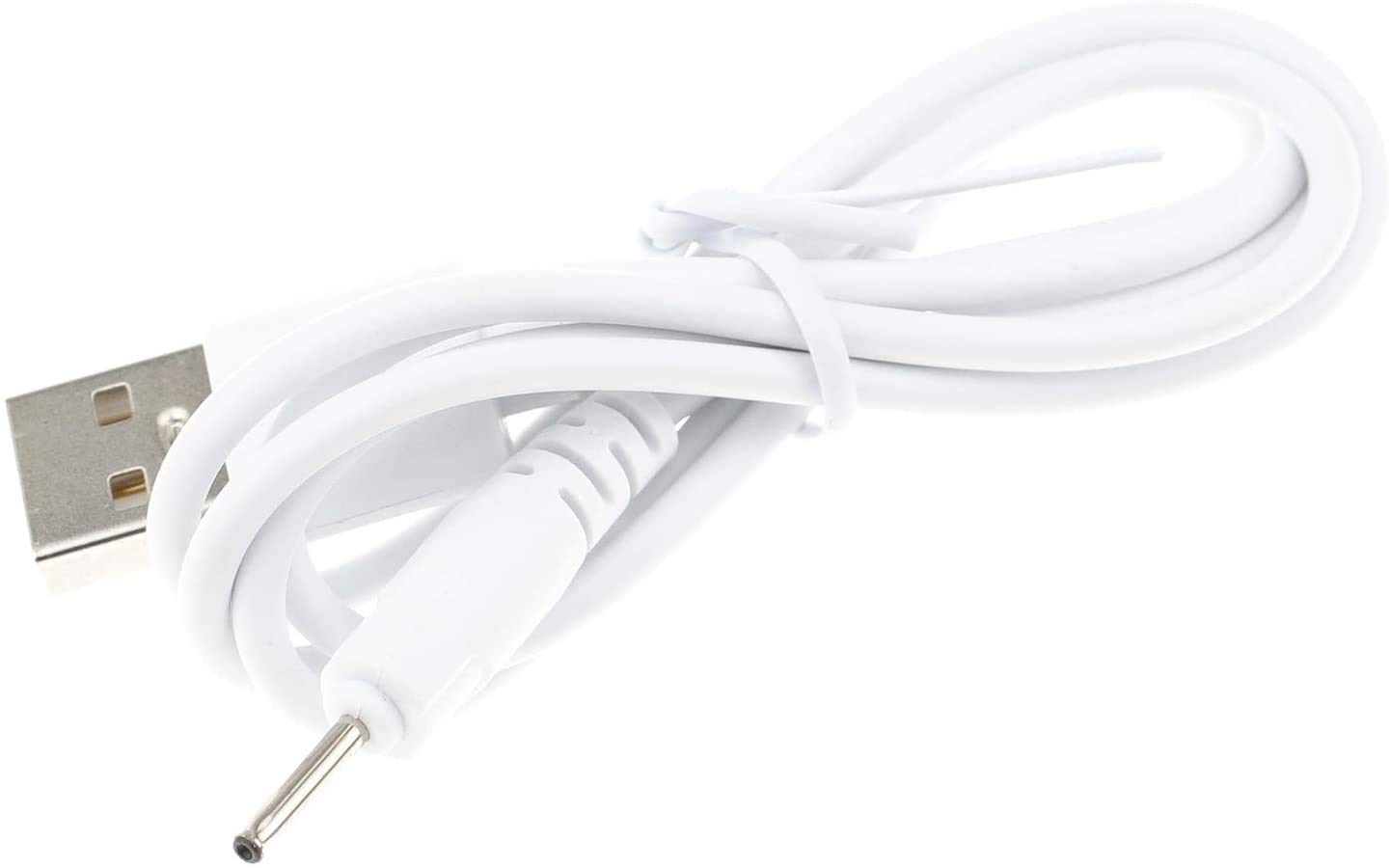 DC 2.5Mm Jack Charger Port 80CM USB Charge Replacement Power Cable Intended for Lovsense Lush 2 Powerful Handheld Rechargeable Massager (White) image number 1