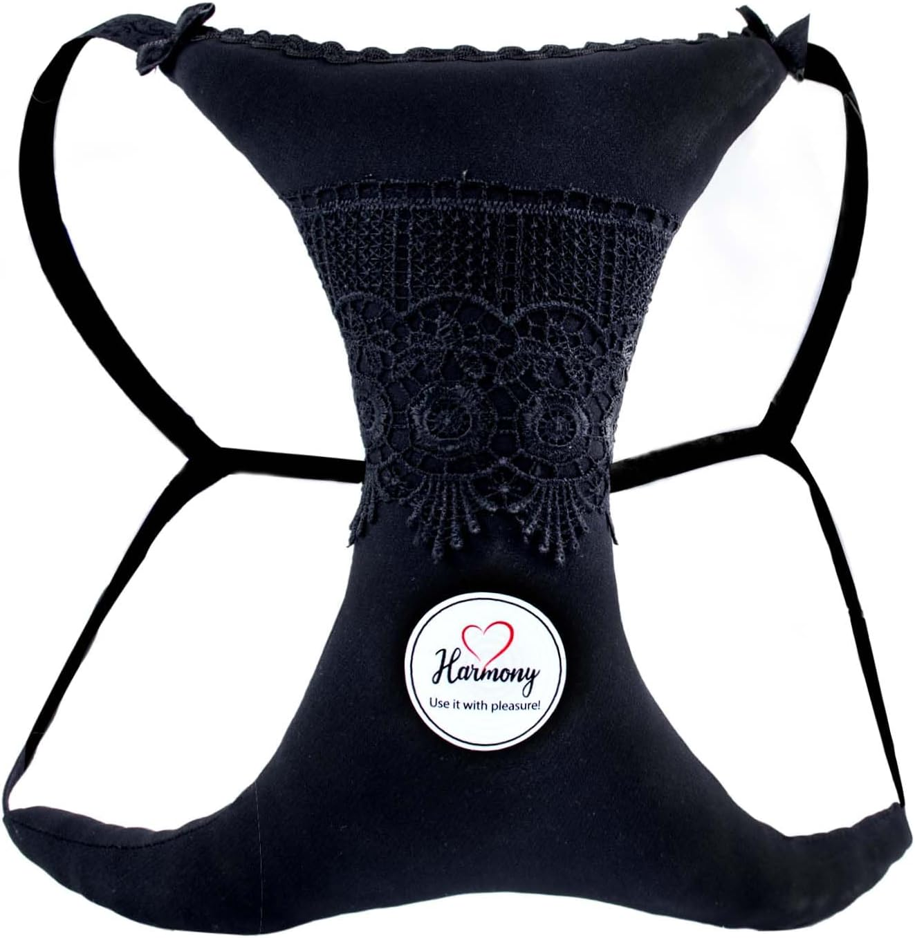 XORIA Premium Breast Support Pillow &ndash; 100% Cotton, No Sweat, Anti-Wrinkle, Side Sleeper, Adjustable Strap, Comfortable Nursing Pillow (White/Black)