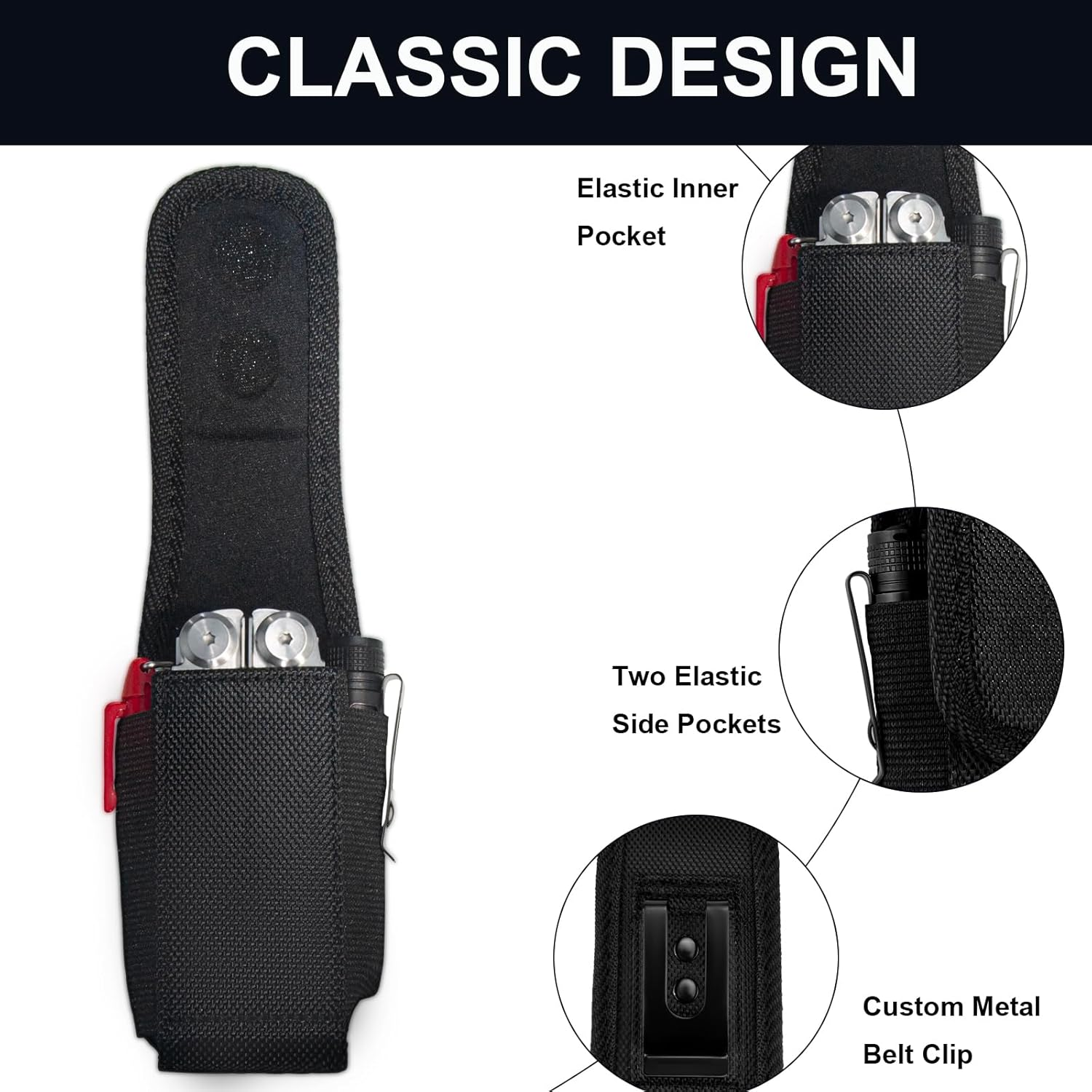 Jingzan Multitool Case Magnetic Cover Multitool Pouch Compatible with Leatherman Wave plus Wingman Surge Rebar EDC Belt Organizer Tool Holster image number 1