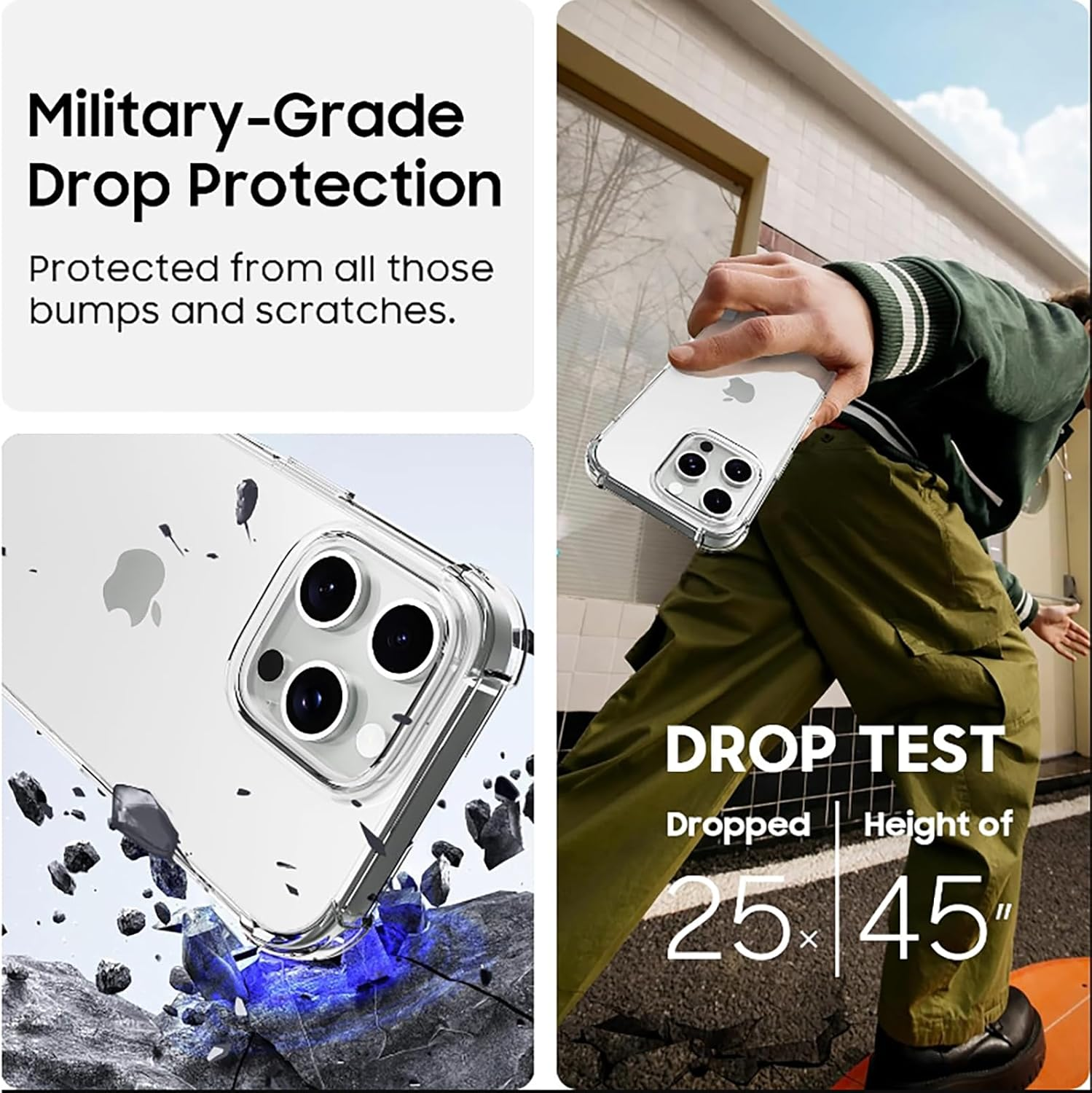 For Iphone 13 Pro Max Case Clear [Shockpoof][Military Grade Protection] Reinforced Corners Slim Fit Soft Flexible TPU Bumper Phone Case for Iphone 13 Pro Max-6.7In,Crystal Clear image number 2