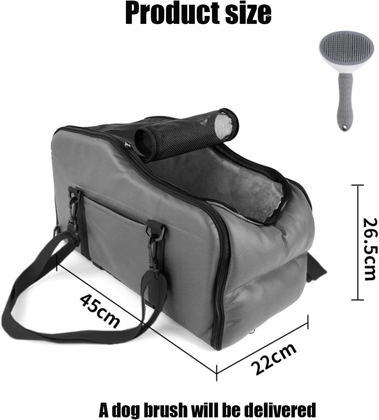 Console Dog Car Seat for Small Dogs & Cats - Pet Booster Seat with Safety Belt, Soft Cushions & Detachable Support, Portable Center Console Pet Car Carrier