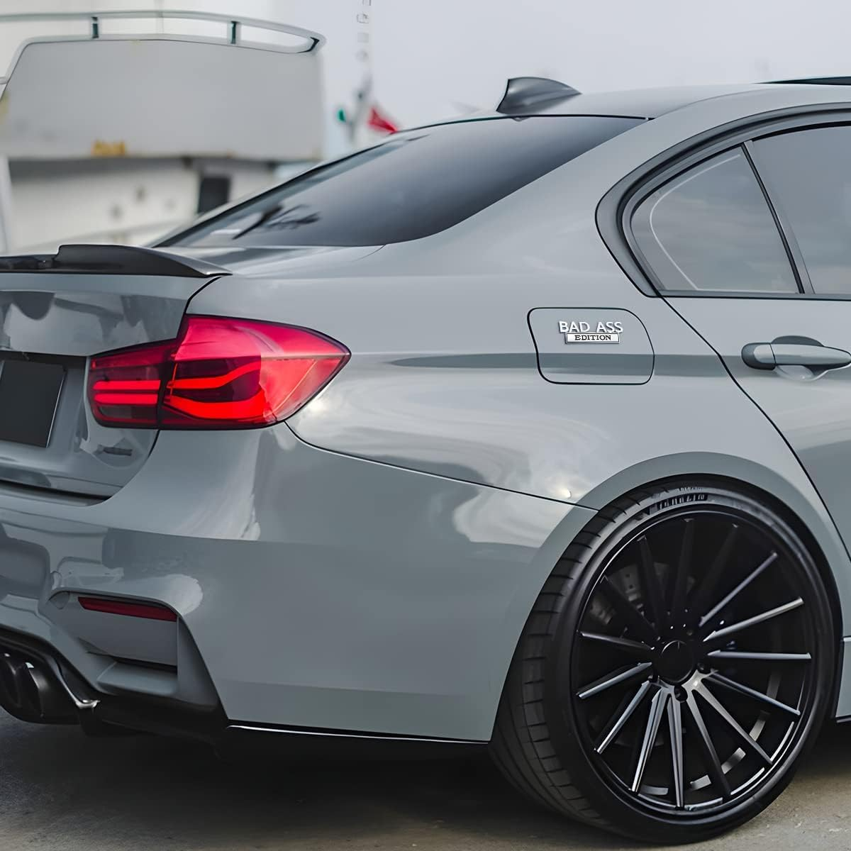 Car Bad Ass Edition Emblem, 3D Fender Badge Decal Car Sticker with 3M Adhesive, Auto Accessories for Tailgate Front Grille Hood Trunk (Silver/Black) - Black/Red image number 6