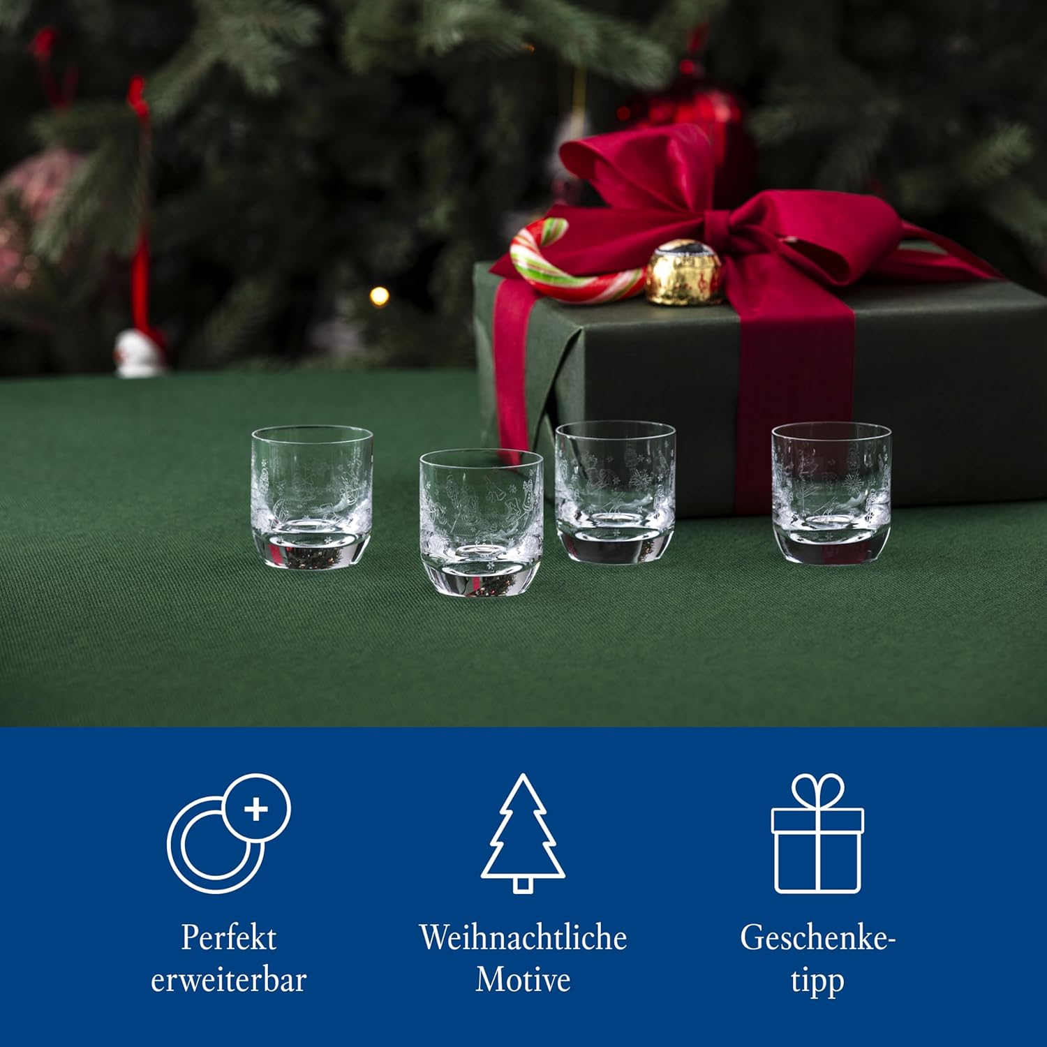 Villeroy & Boch - Toy'S Delight Shot Glass Set of 4, Clear, Dishwasher Safe, Shot Glasses Set, Christmas Glasses, Shot Glasses, Liquor Glasses, Glasses with Christmas Motif, Crystal Glass image number 5