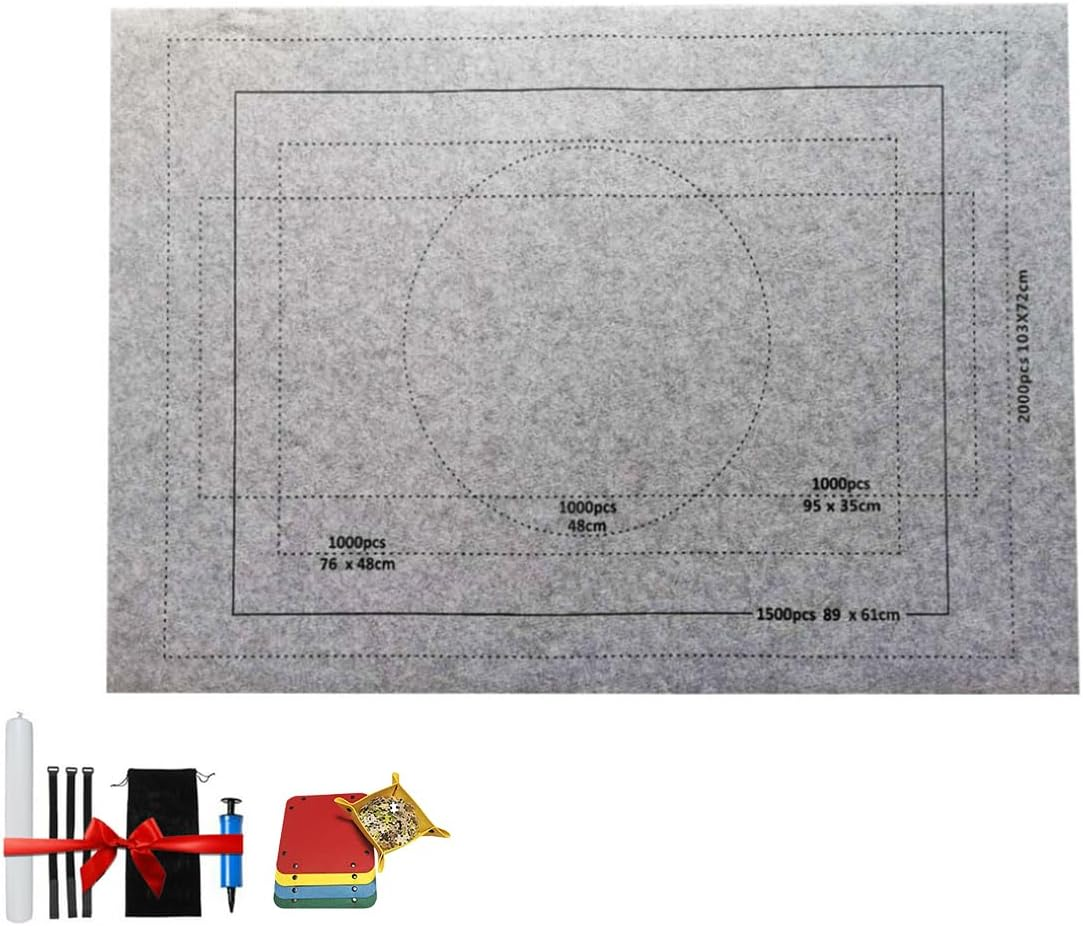 Vivva Jigsaw Puzzle Mat Roll Up,2000Pcs Portable Puzzle Board Puzzle Storage Puzzle Saver, Environmental Friendly Material (Black)