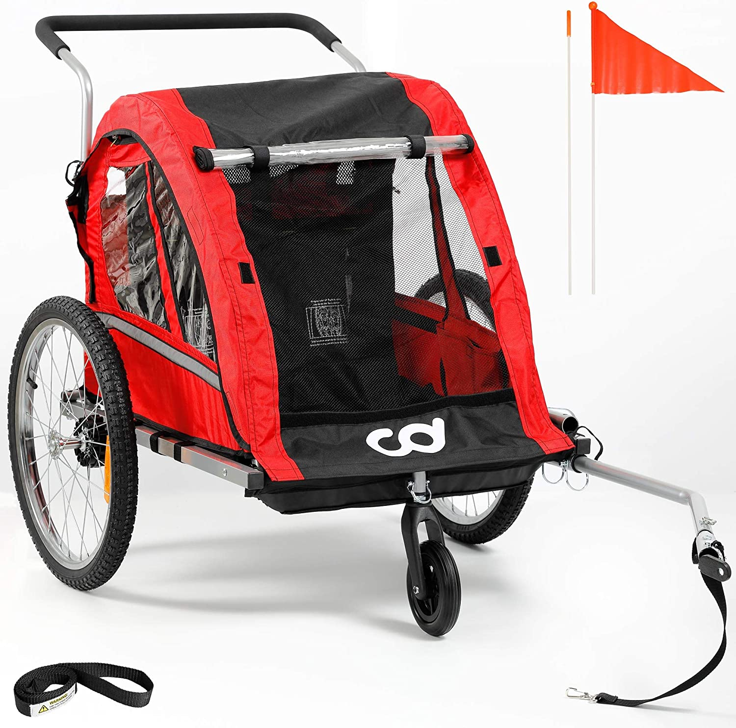 Cyclingdeal Foldable Bicycle Bike Baby Children Kids Trailer and Stroller Jogger for 1-2 Kids image number 5