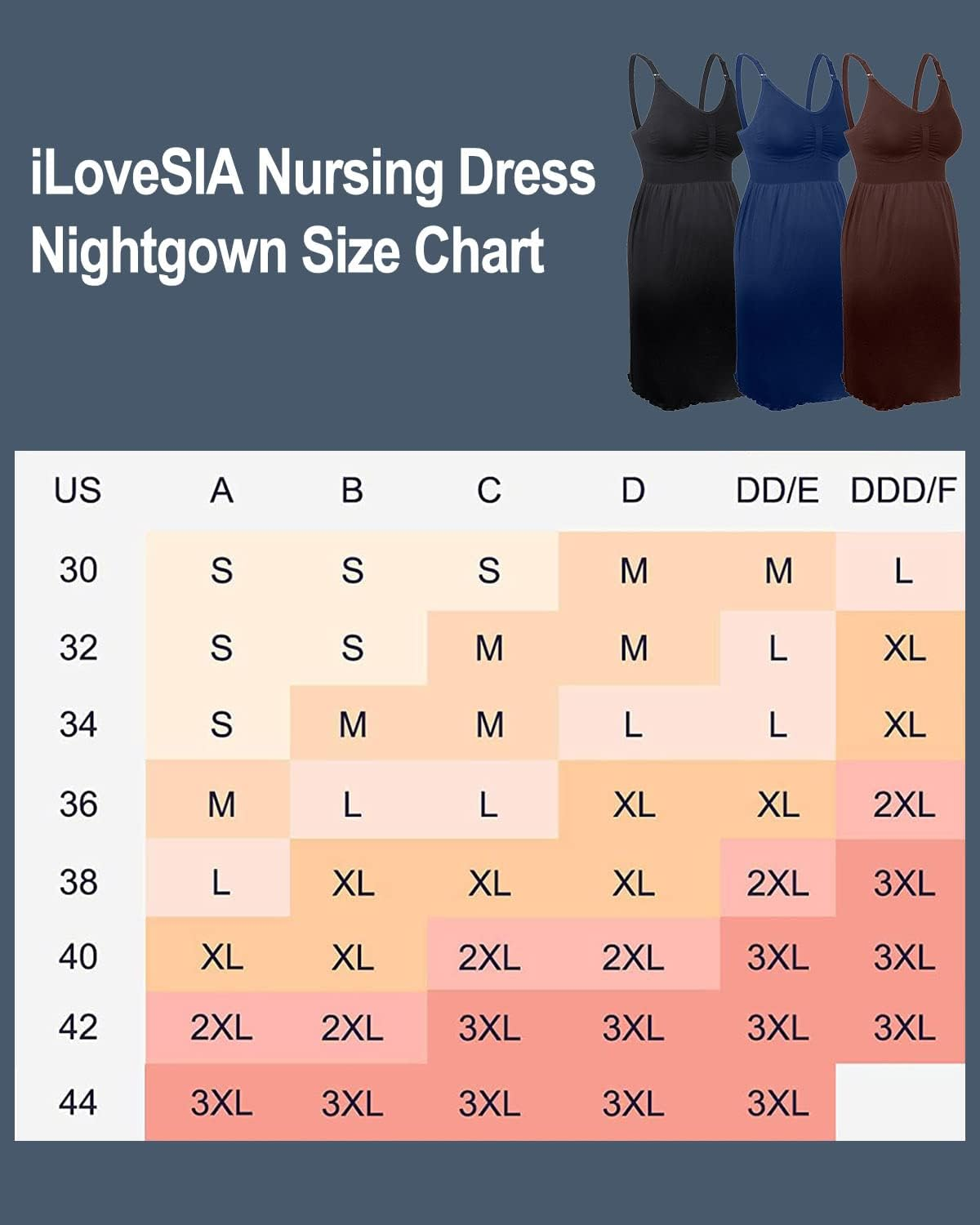 Ilovesia 3PCS Women'S Maternity Breastfeeding Dress Nursing Nightgown image number 3