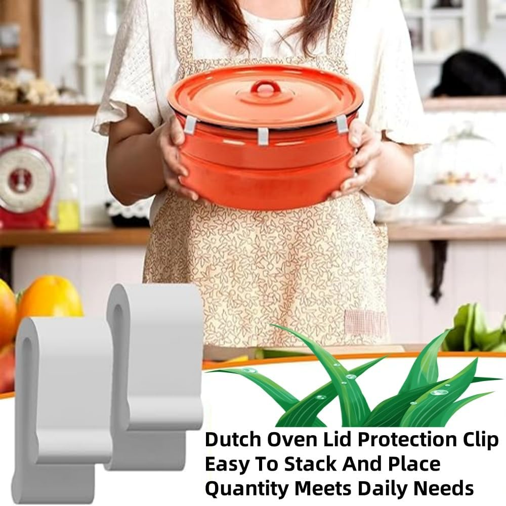 Jindizi 8Pcs Cookware Guard Clips - Flexible Oven Lid Protectors, anti Scratch Bumper Clips Pot, Non-Slip Lid Guards Cookware Protection for Stacking, Storage, 2.3X1.5X1Cm image number 2