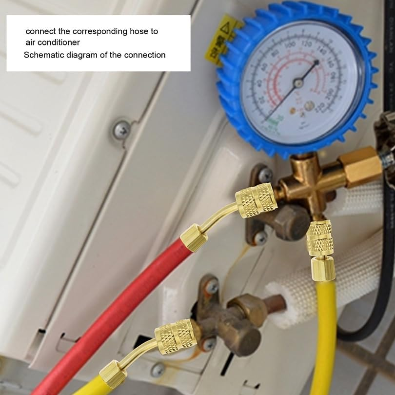 R410A Swivel Adapter for Mini Split System Air Conditioner HVAC Refrigeration Service with 5/16 Inch Female Quick Coupler to 1/4 Inch Male Flare (4) image number 6