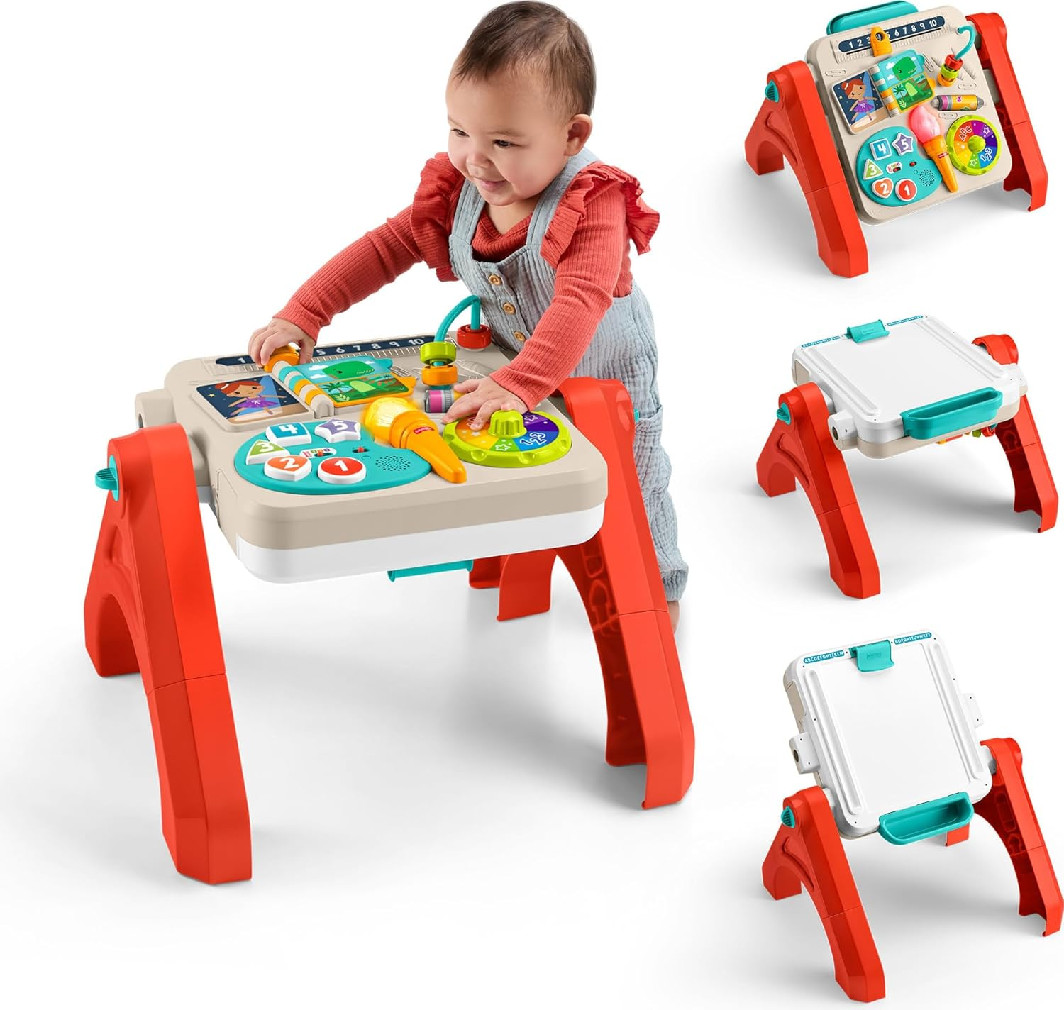 Fisher-Price Baby & Toddler Toy Laugh & Learn 4-In-1 Activity Table & Art Easel with Educational Music & Lights for Kids Ages 6+ Months image number 4